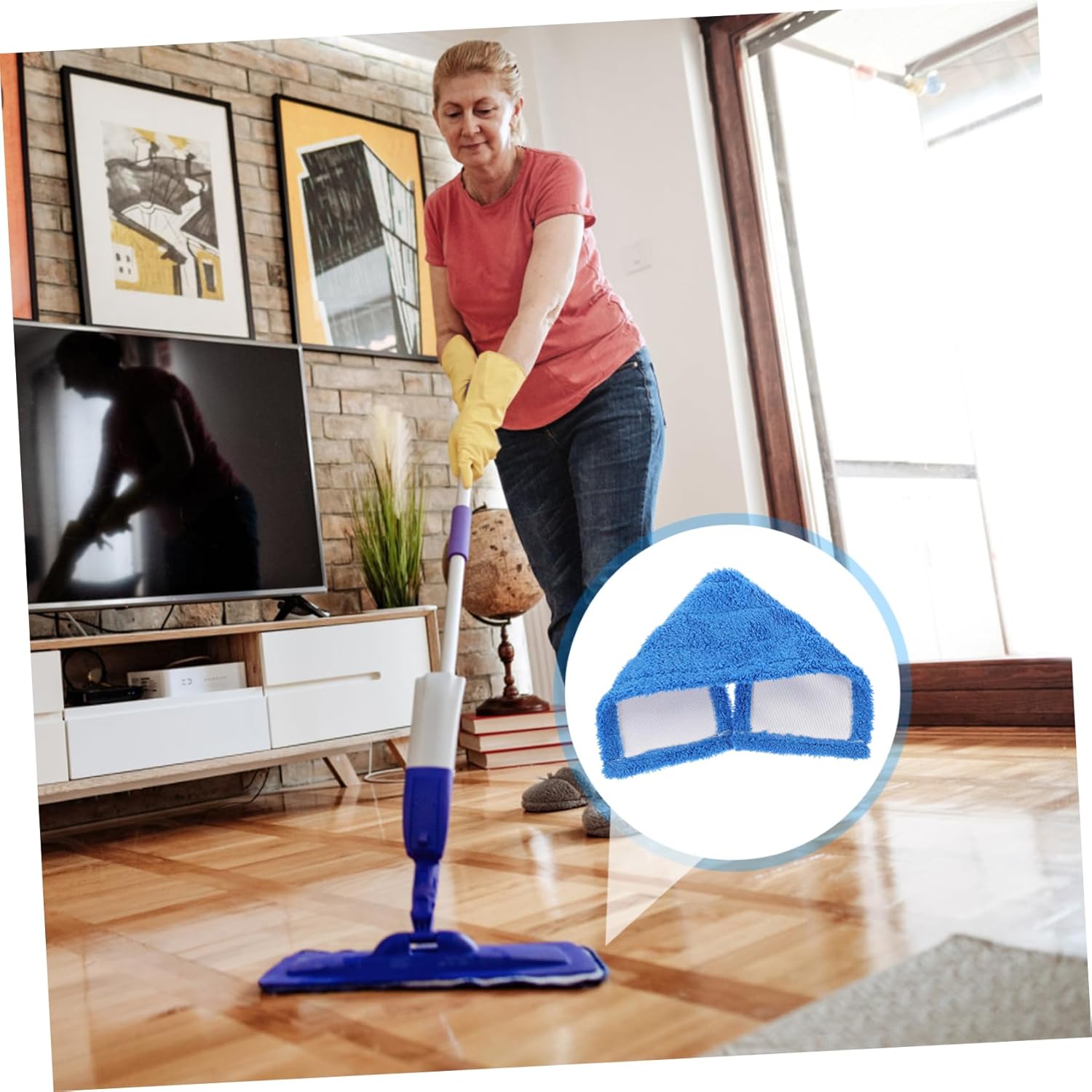 Microfiber Dust Mop Replacement Head for Hardwood Tile Cleaning