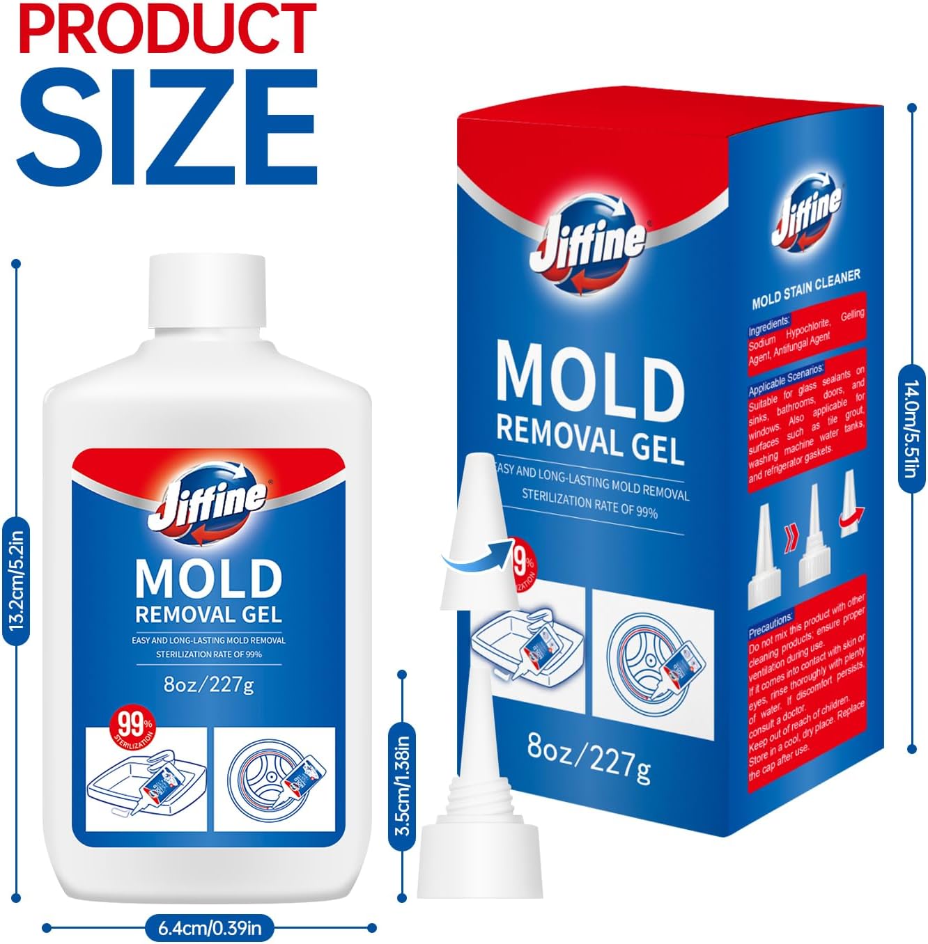 Jiffine Mold Stain Remover Gel 8 Fl Oz 1