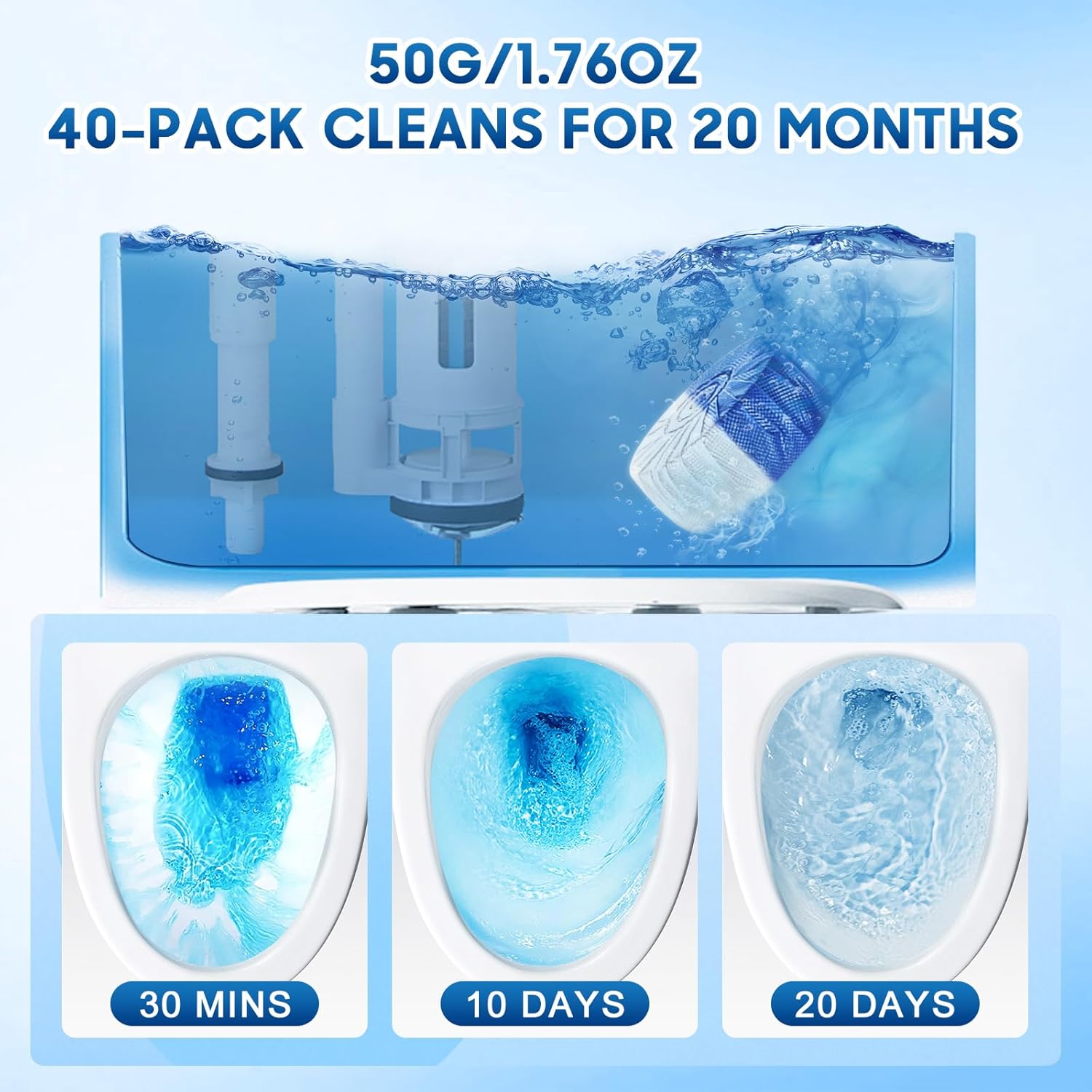 KIISIISO Toilet Bowl Cleaner Tablets 28 Pack