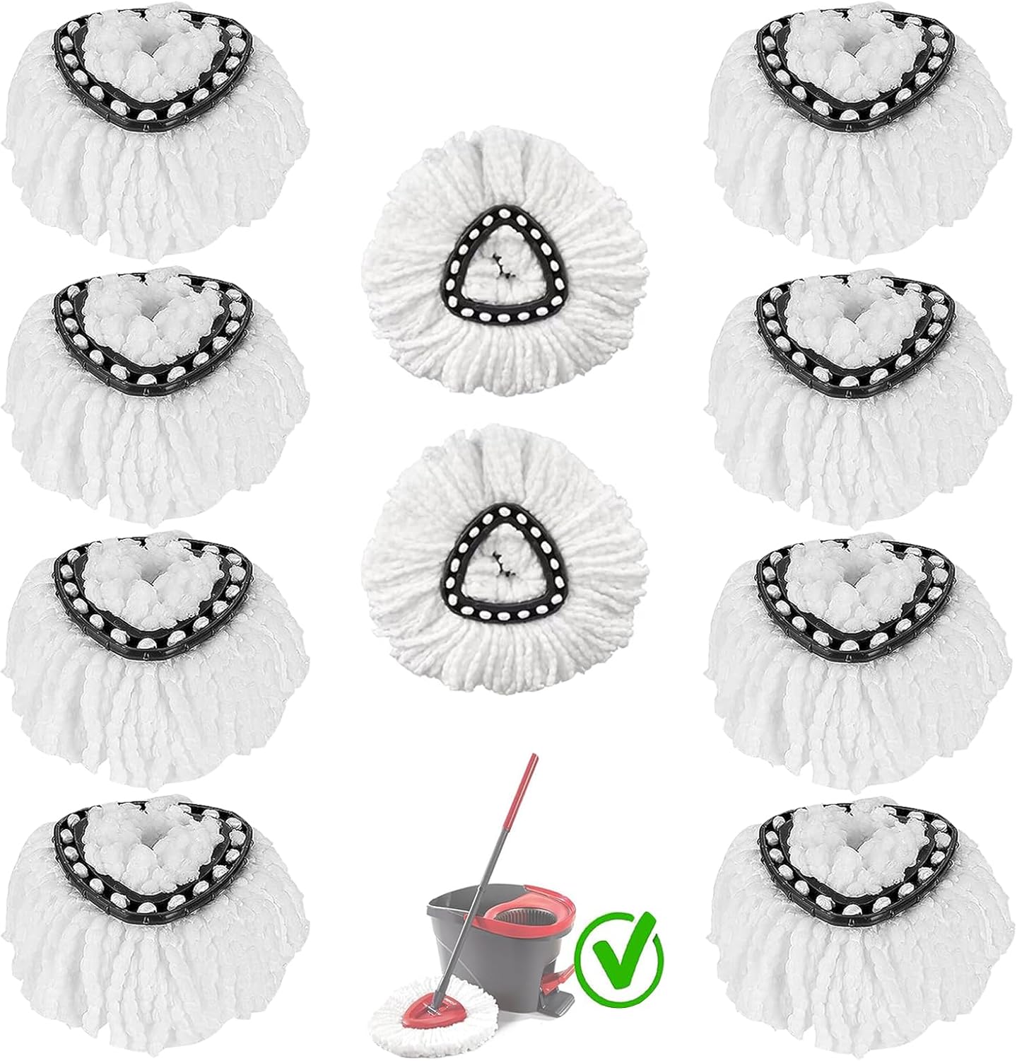 10-Pack Microfiber Spin Mop Replacement Heads