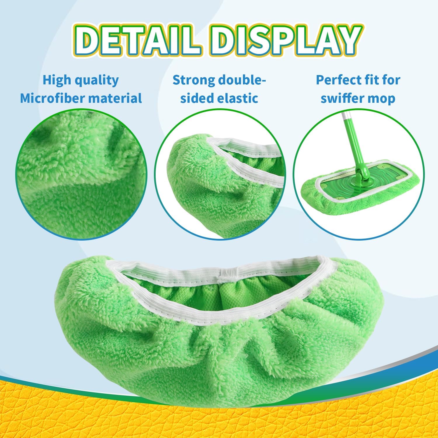 ZHAYAO 5 Pack Reusable Chenille Swiffer Mop Pads