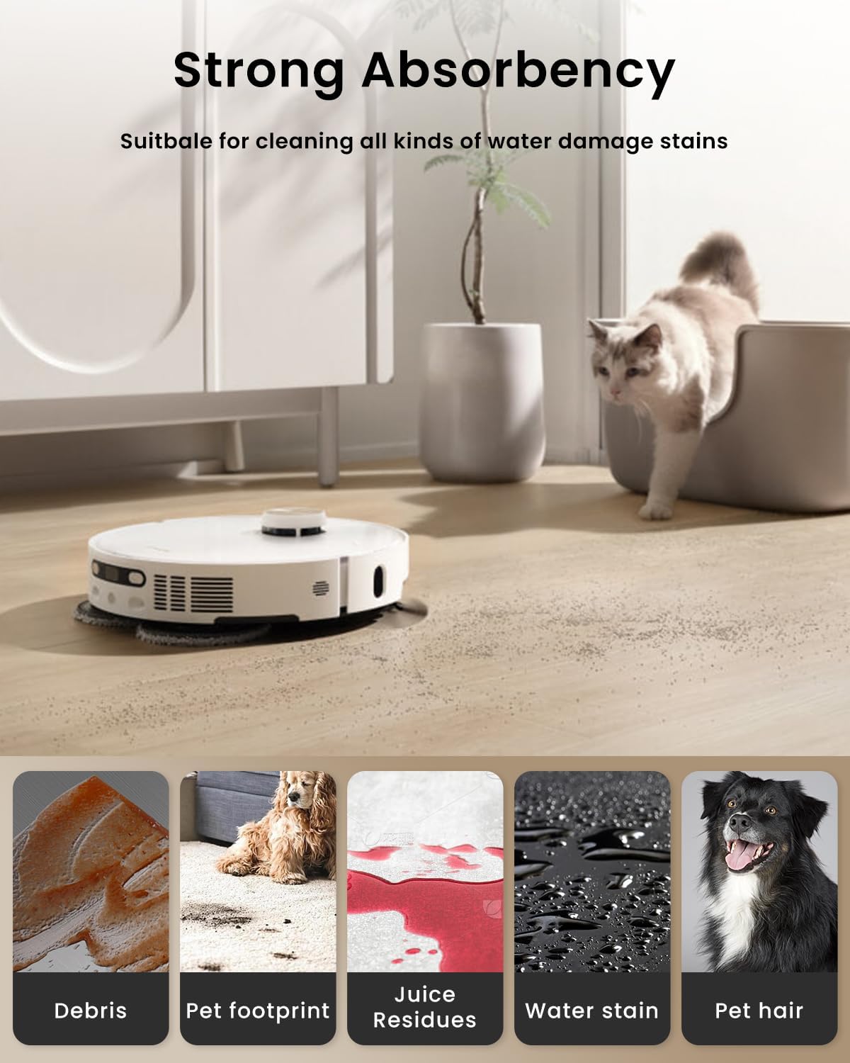 Rrochio Microfiber Mop Pads for Dreame Robot Vacuums