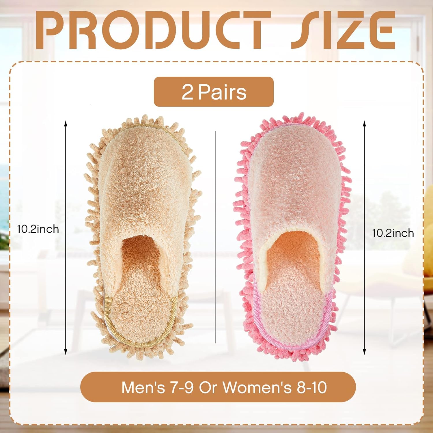 Jecery 2 Pair Microfiber Mopping Slippers