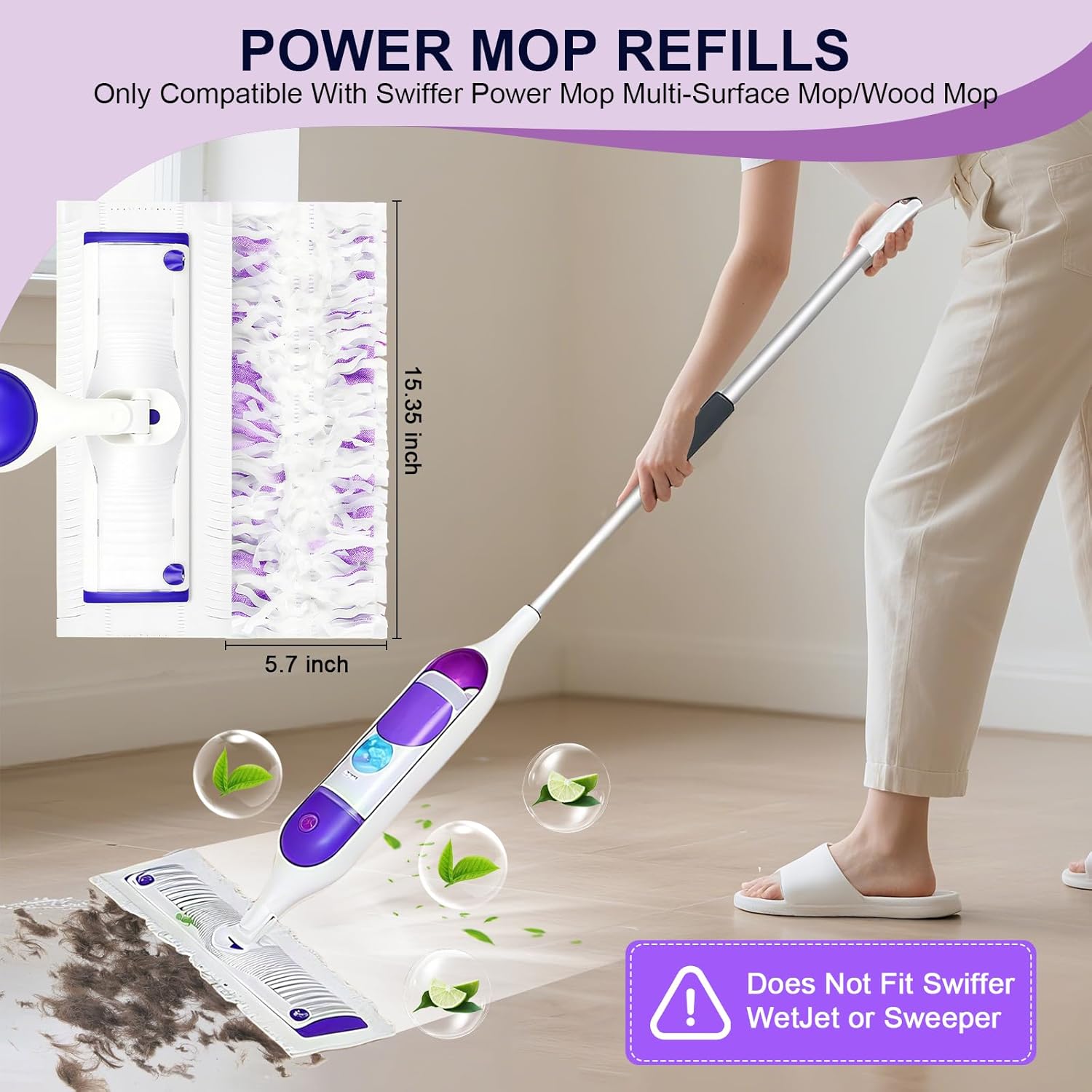 Nyywth 32 Count Swiffer Power Mop Refill Pads