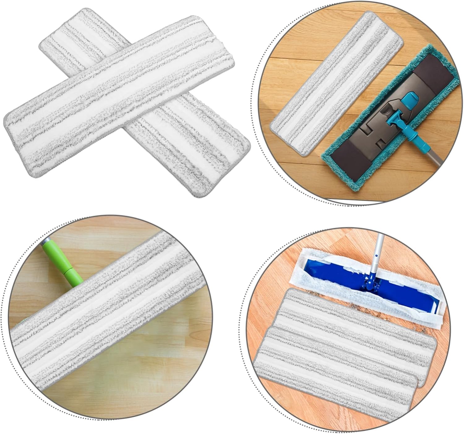 PACKOVE 2pcs Reusable Flat Mop Refill Pads