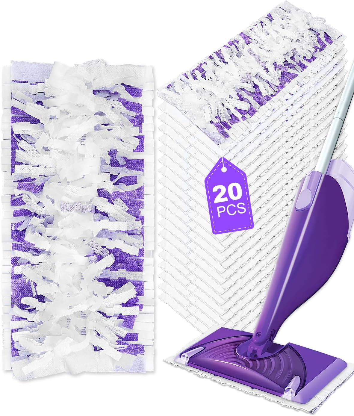 MyKEEPOW 20 Pack Replacement Mop Pads for Swiffer Wet Jet 1