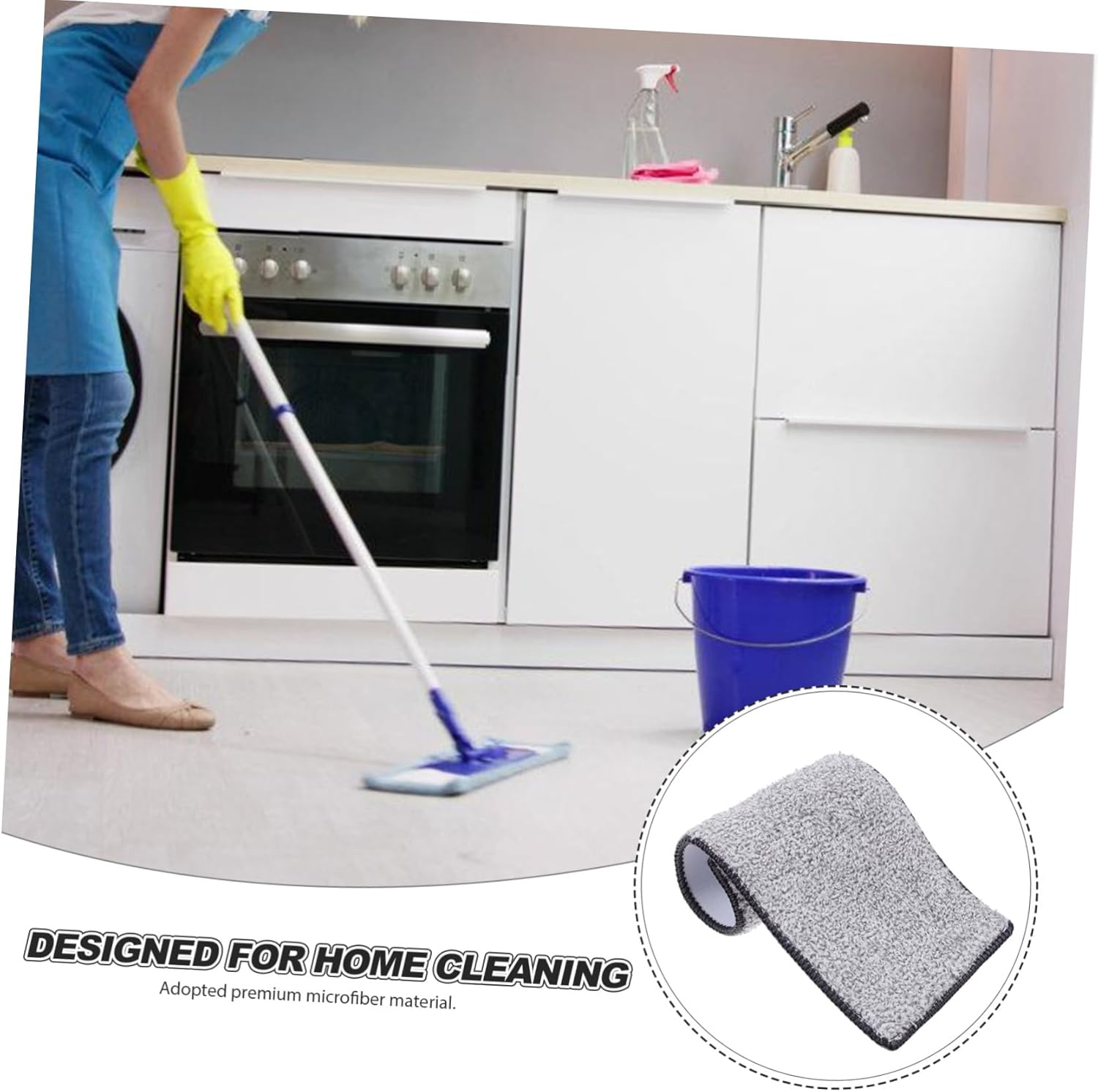 10pcs Reusable Microfiber Mop Pads for Hardwood Floors