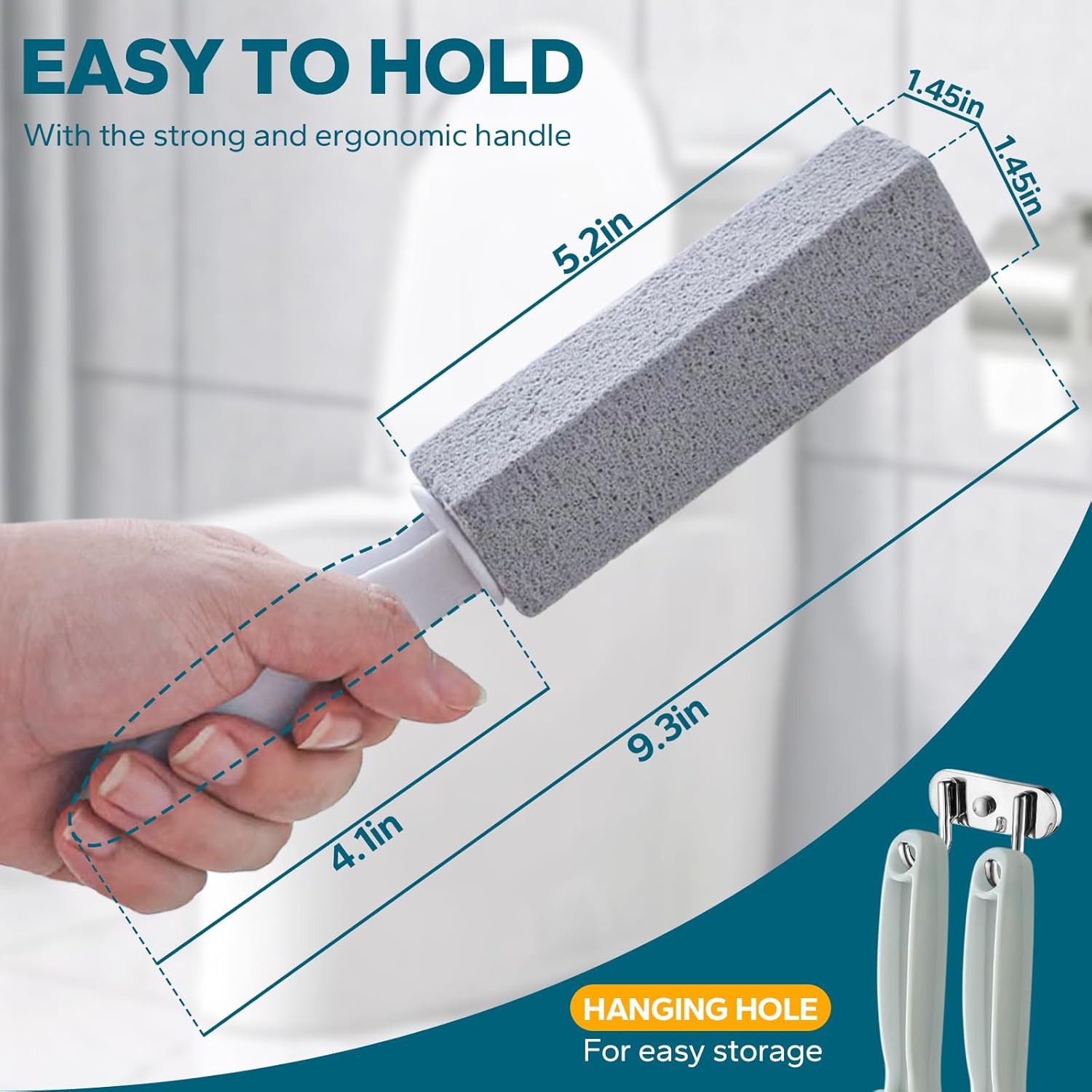 Emycool Pumice Stone Toilet Cleaner 12-Pack with Handle