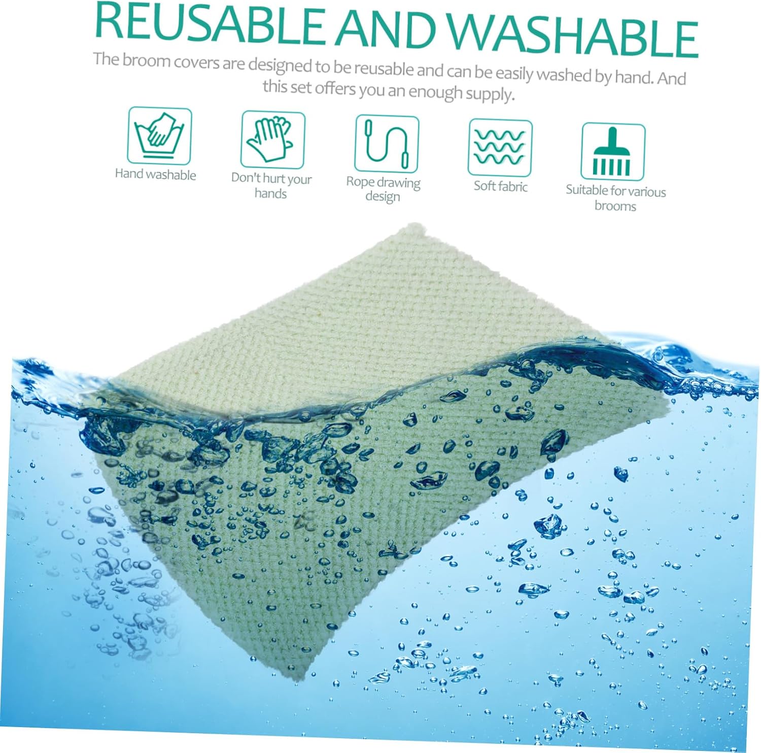 CALLARON Durable Washable Mop Pad Covers Set