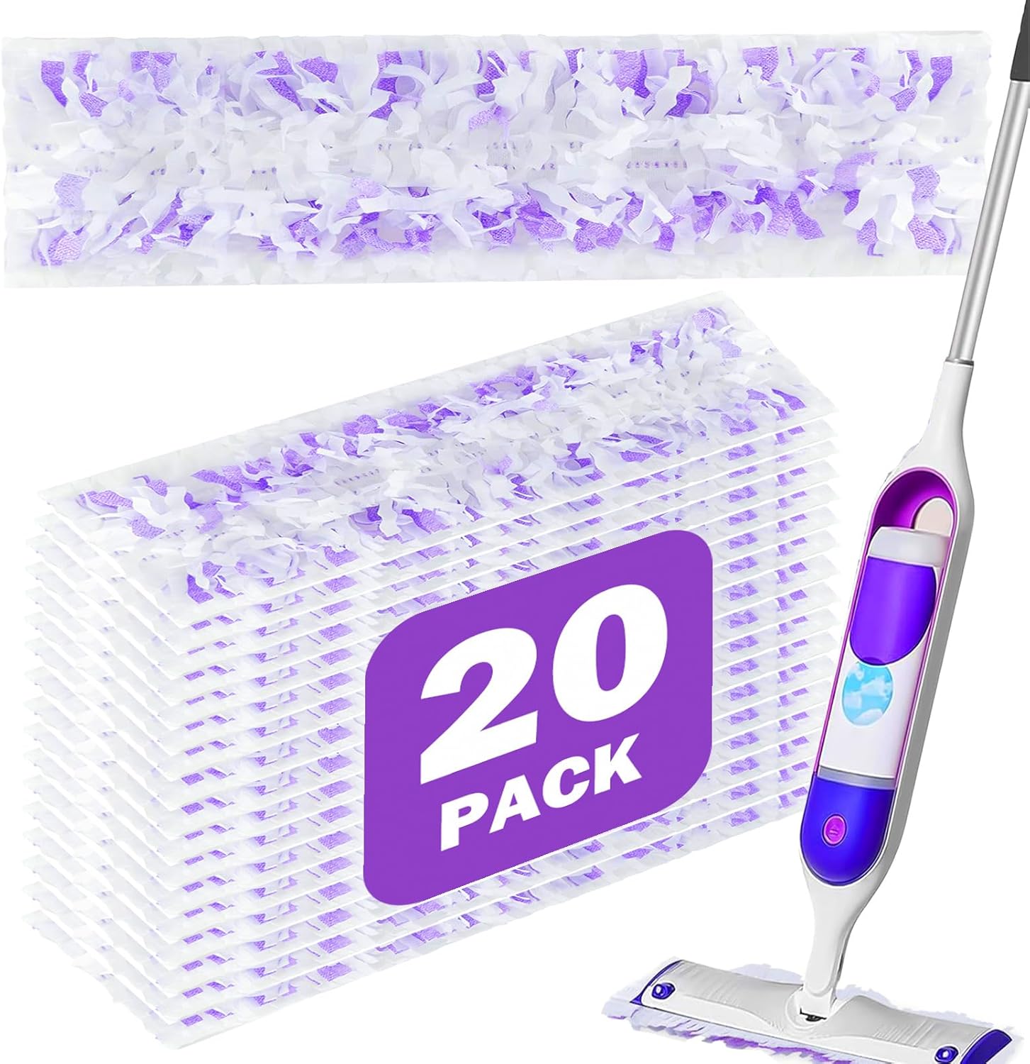 SVPSNUMSI PowerMop Refill Pads - 20 Count Replacement for Swiffer PowerMop