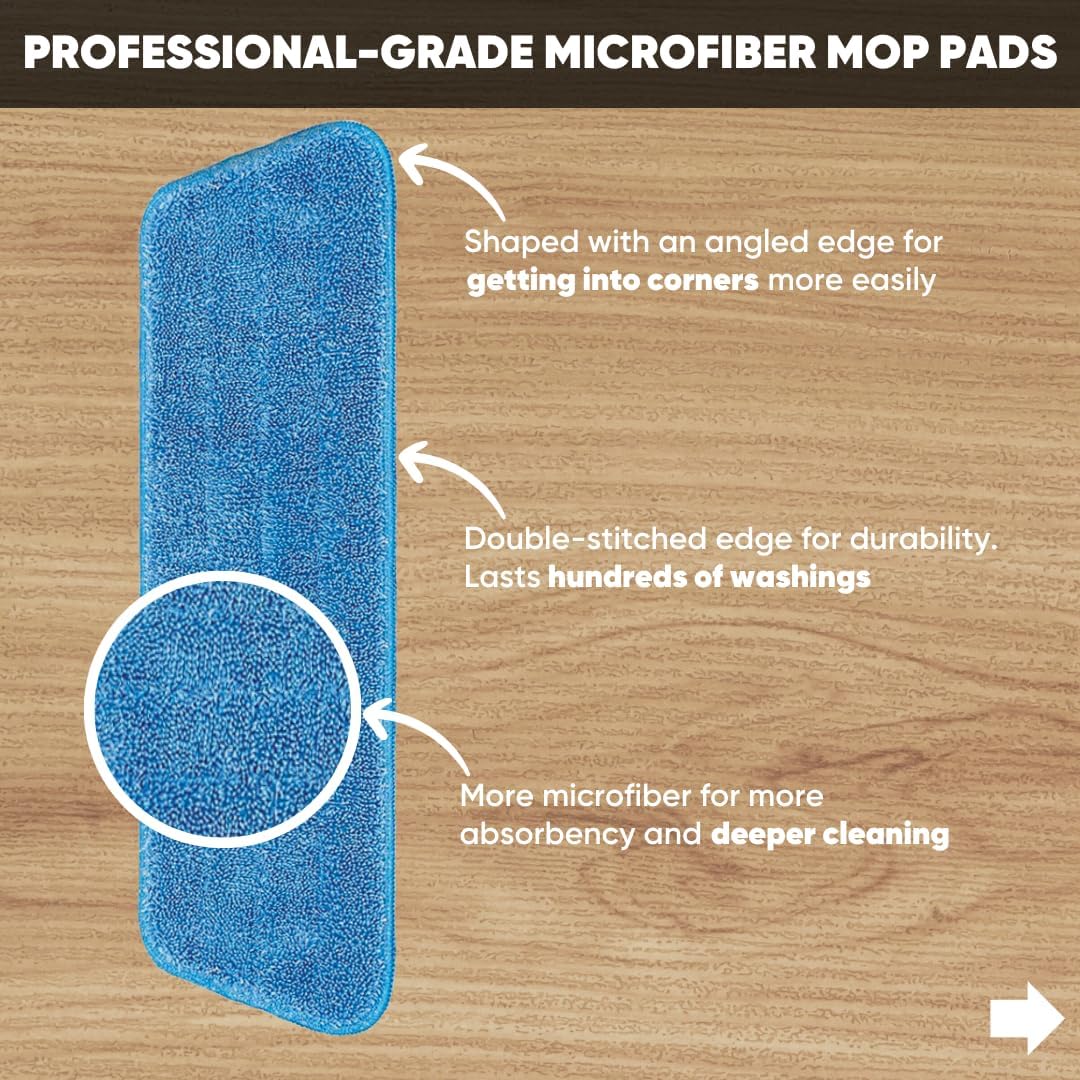 3 Pack Cinch Mop Replacement Heads with Microfiber Pads