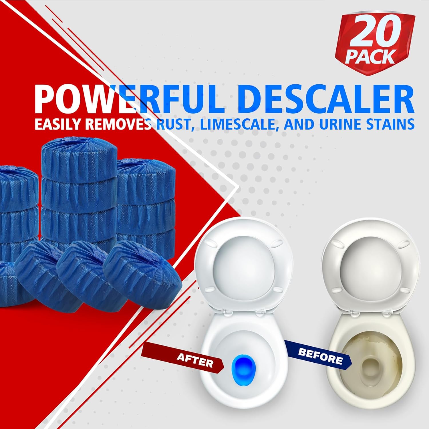 USKICH Toilet Bowl Cleaner Tablets 20 Pack 1