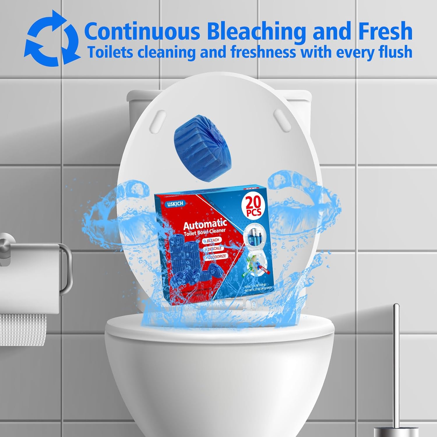 USKICH Toilet Bowl Cleaner Tablets 20 Pack 1