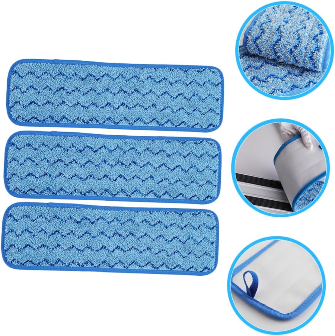 3pcs Mop Head Refills Washable Mop Pads for Tile Marble