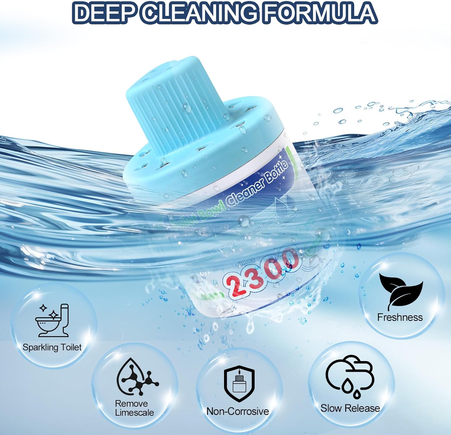 Msvvko Toilet Bowl Cleaner Tablets Blue Dissolving Solution Septic Safe 3 Packs