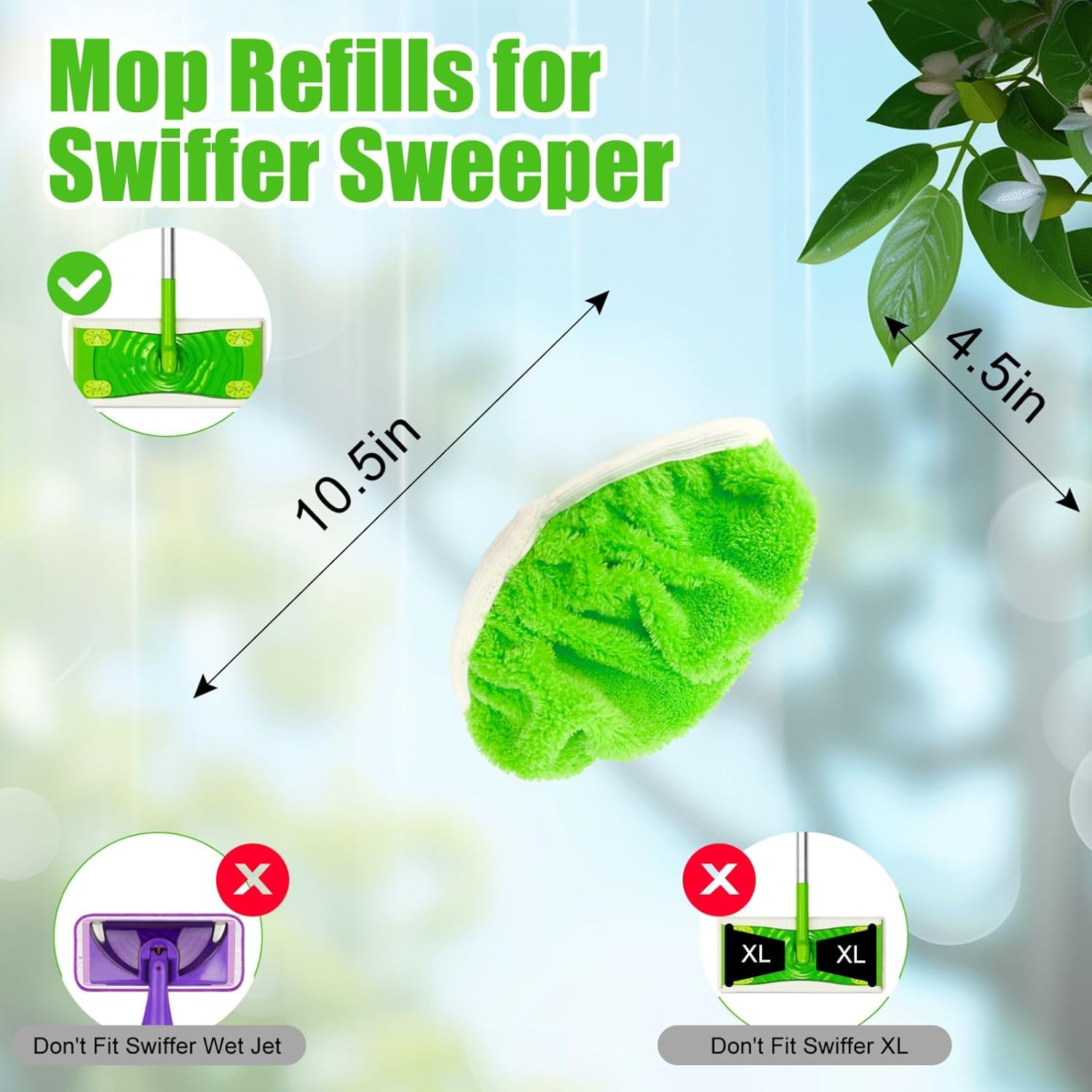 6 Pack Reusable Microfiber Mop Pads for Swiffer Sweeper 1