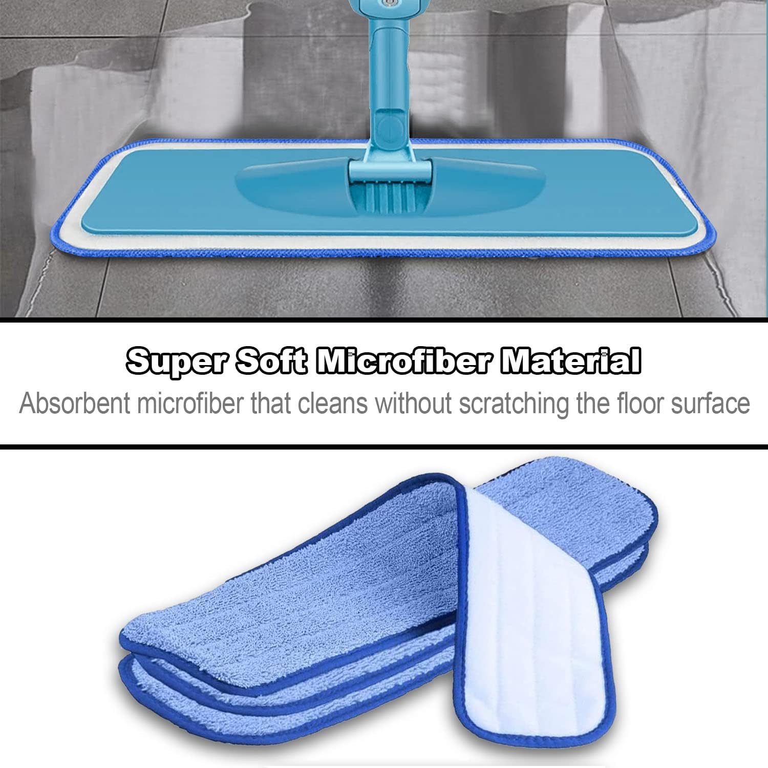 Replacement Microfiber Mop Heads Set of 4