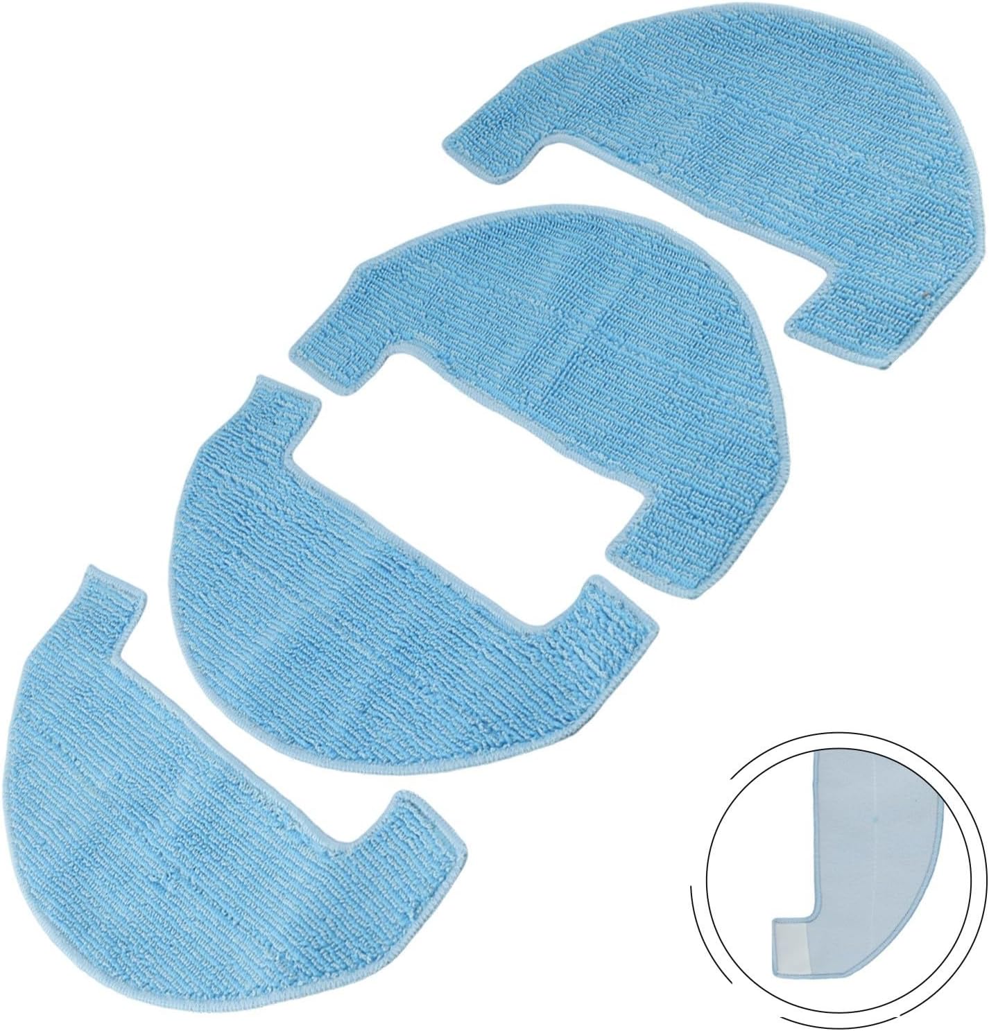 CRIDENG 4Pc Microfiber Mop Cloth Kit for Mova E10 Robot Vacuum