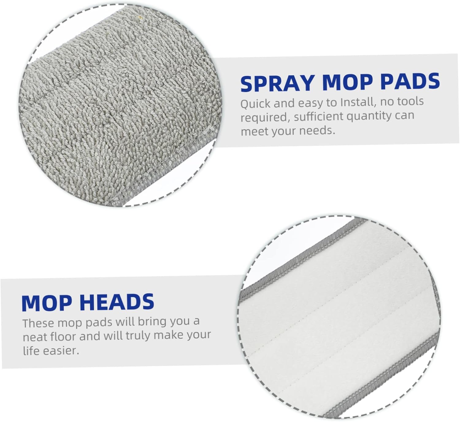 Minkissy 5 Pack Washable Microfiber Mop Pads