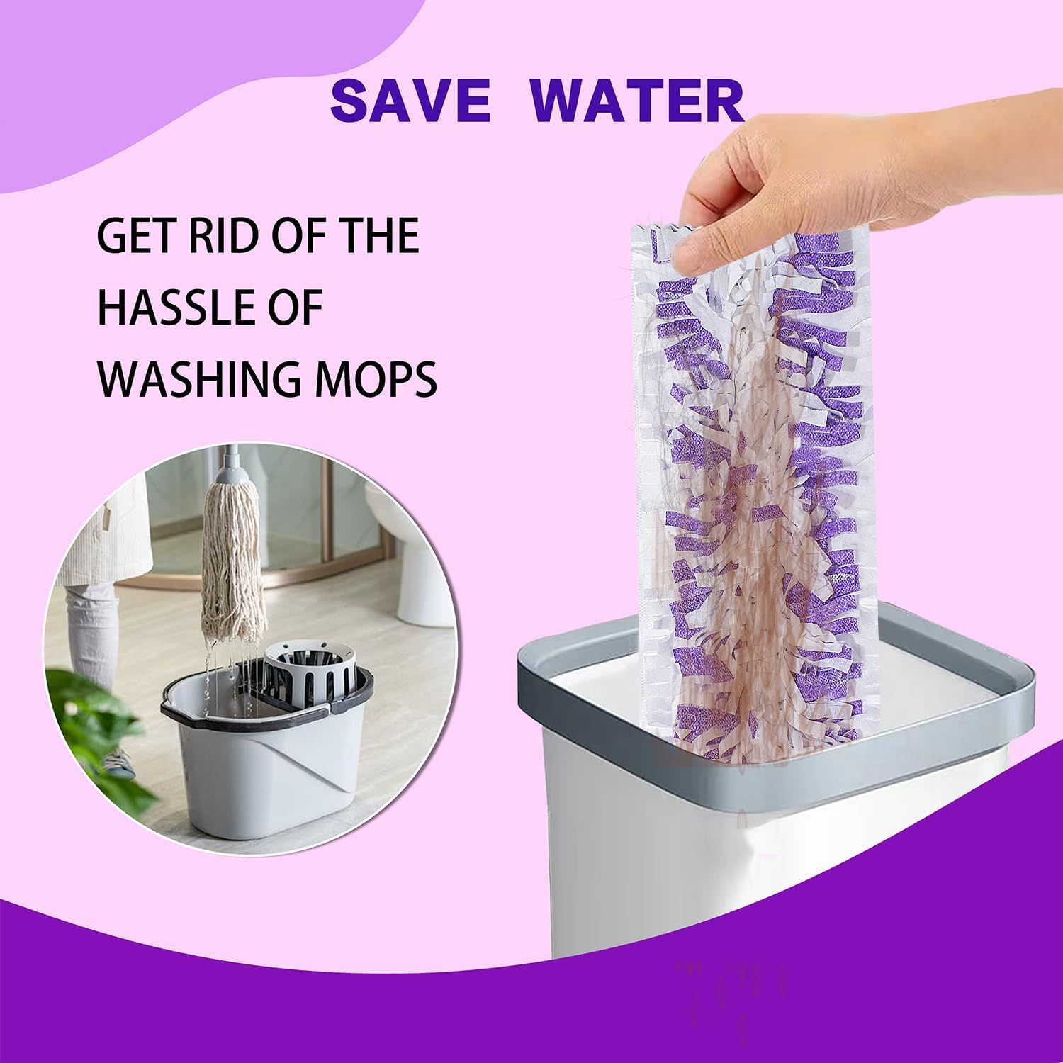 Disposable Mopping Pad Refills for PowerMop 20 Pack Purple