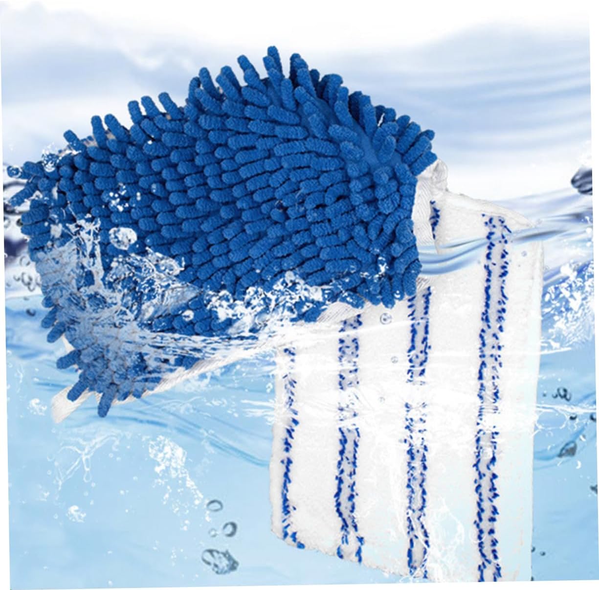 Minkissy 2pcs Chenille Mop Pad Refill for Hardwood Floors