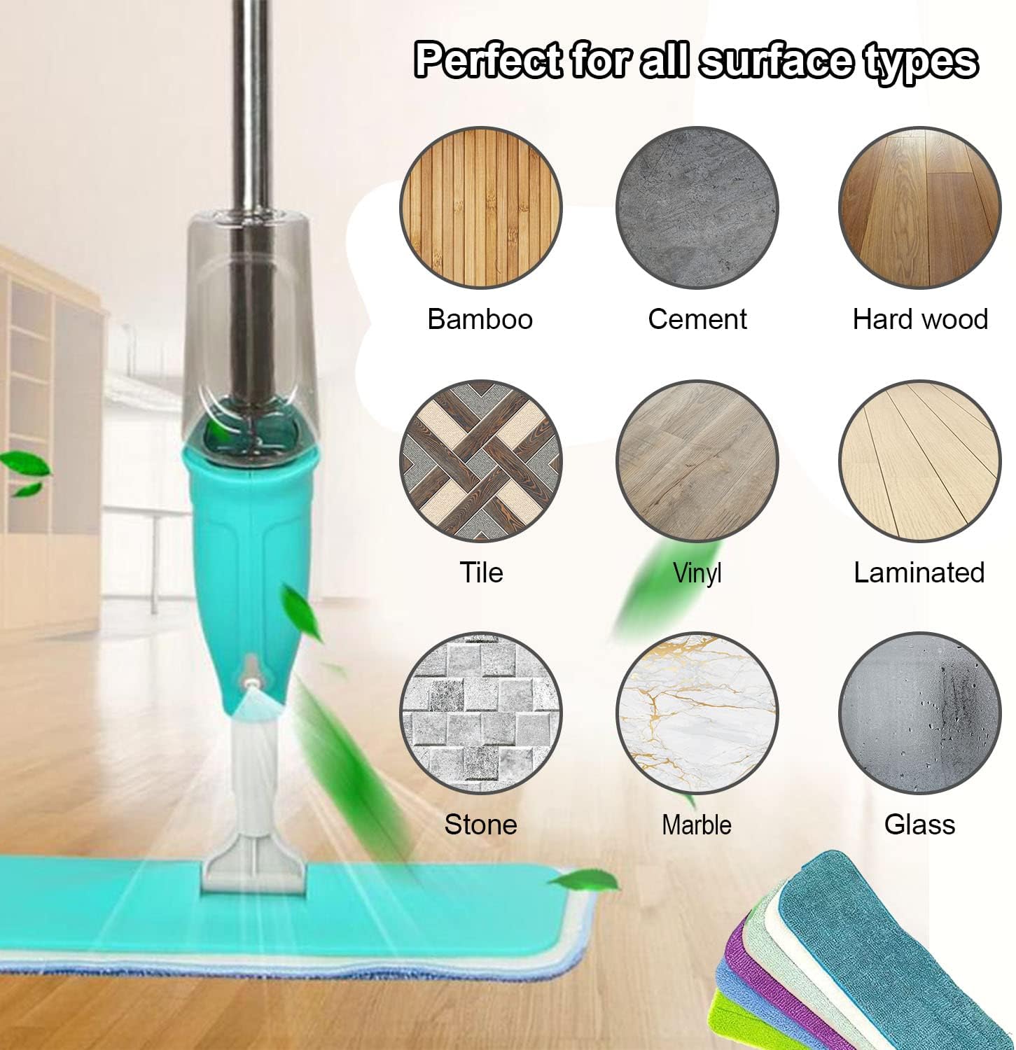 Replacement Microfiber Mop Heads Set of 4