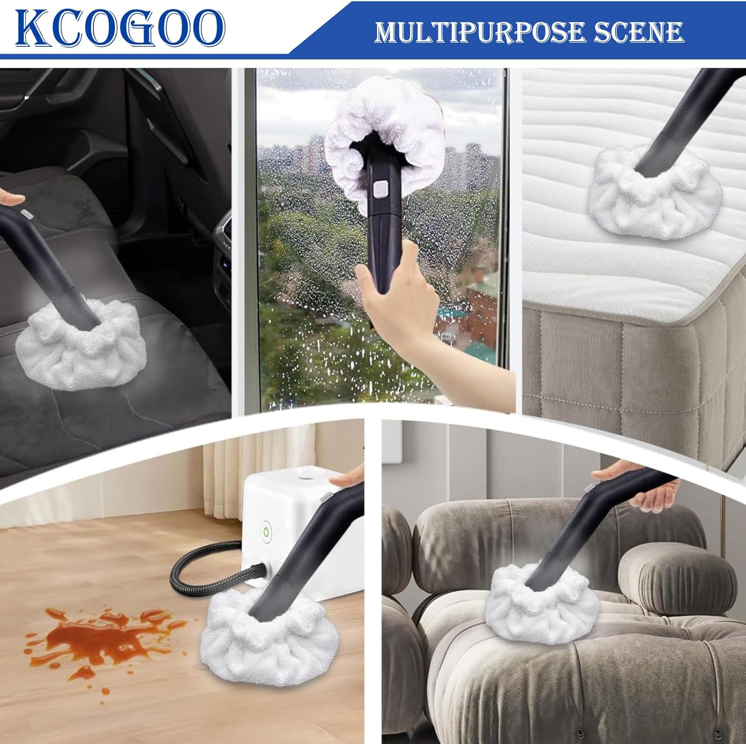 Small Microfiber Triangular Bonnet for Dupray Steam Mop - 8 Pack