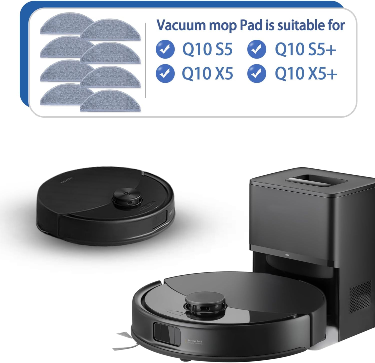 8 Pack Roborock Q10 Mop Pads Replacement Kit