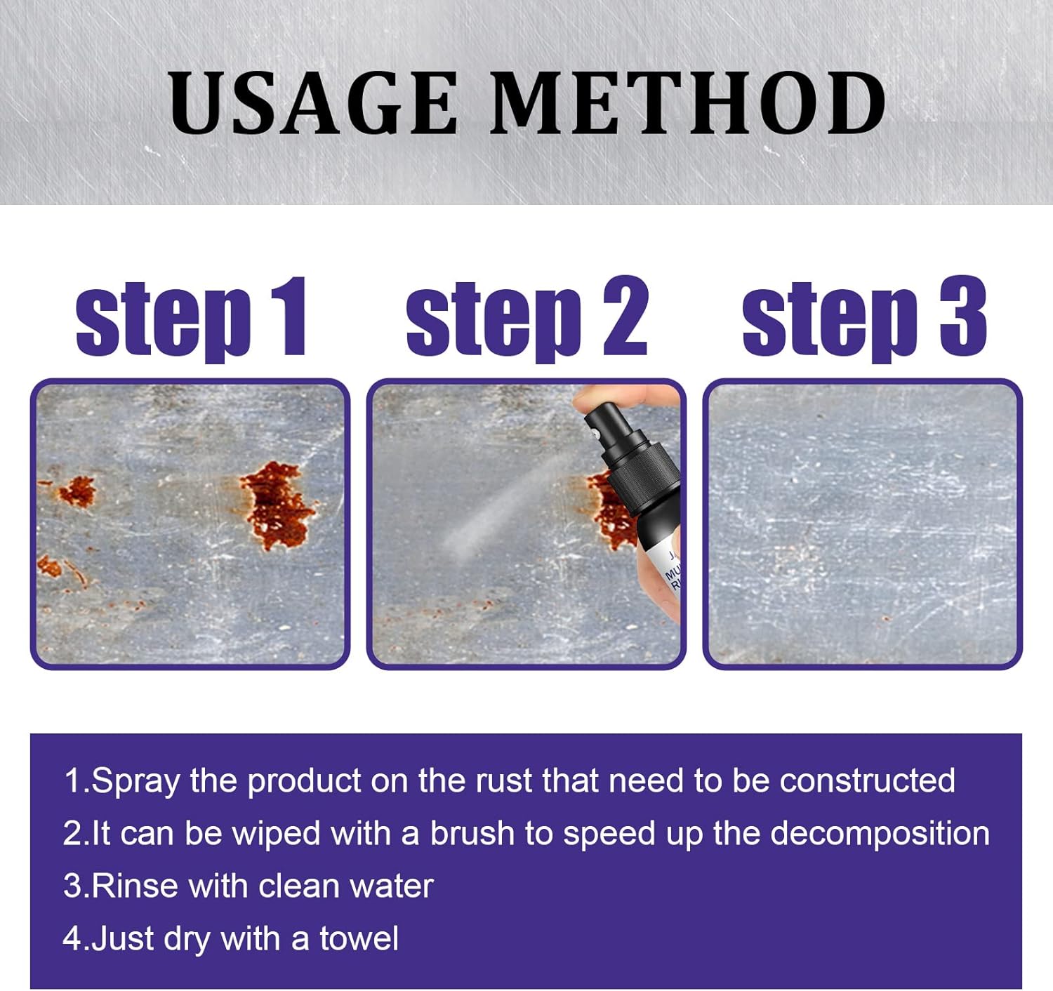 Homomdy Rust Remover Spray 6pcs Multipurpose