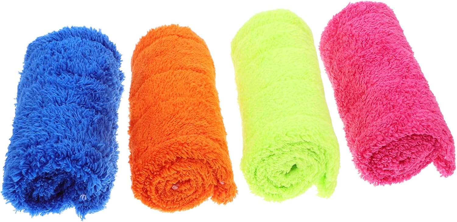 4pcs Coral Fleece Mop Pads - Reusable Machine Washable