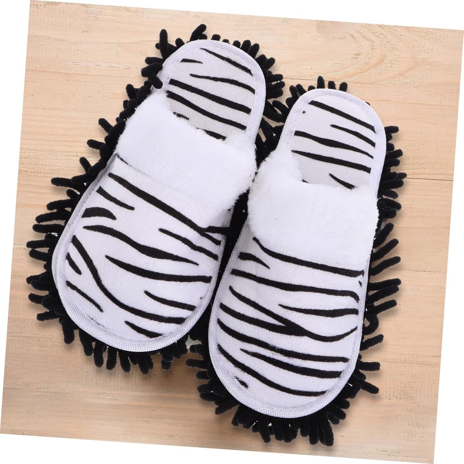 Ipetboom 1pair Cleaning Slippers with Detachable Mop Soles