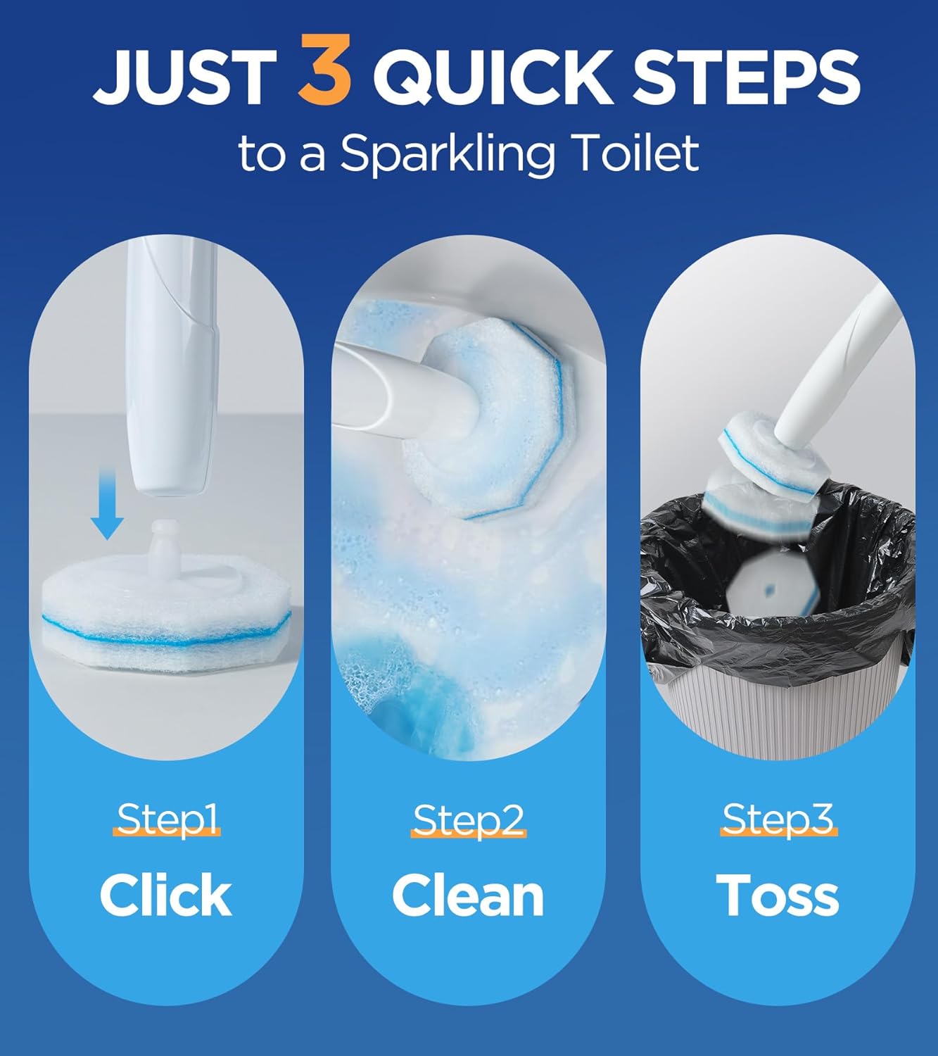 Caspeak 64 Count Toilet Wand Refills with 5X Cleaning Power