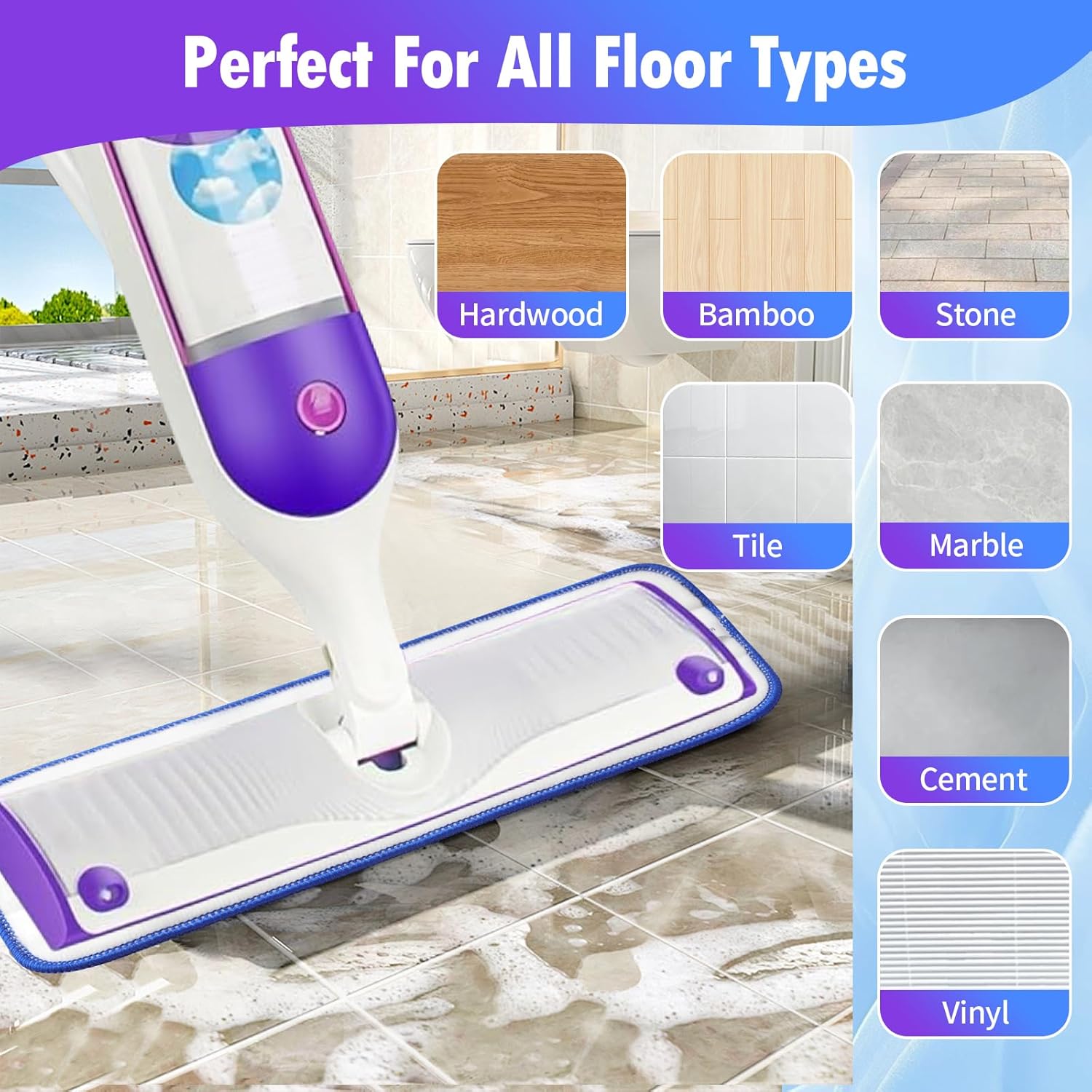8-Pack Reusable Swiffer Mop Pads for 13-15 Spray Mop