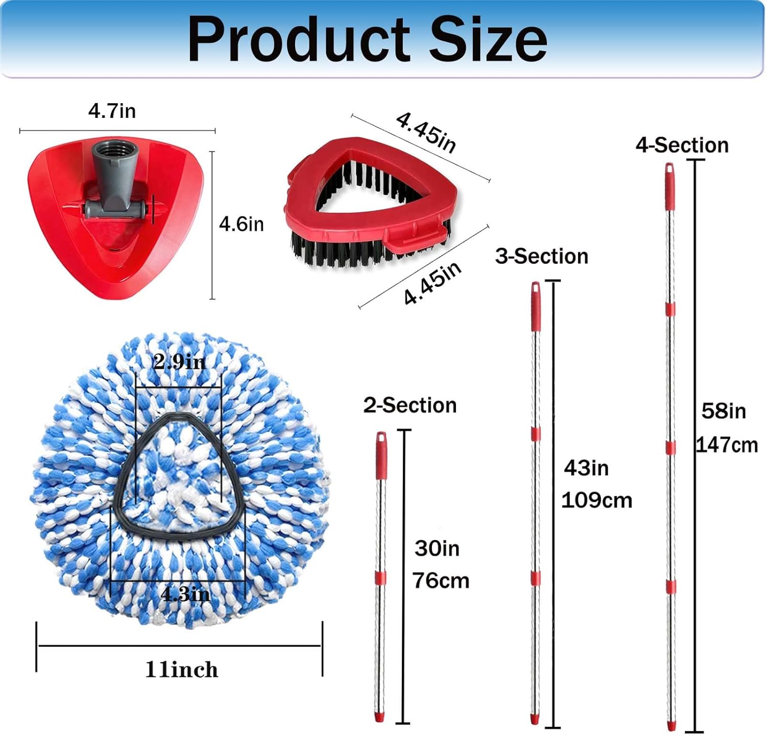 Fazlynyi Spin Mop Replacement Heads 2-Tank System