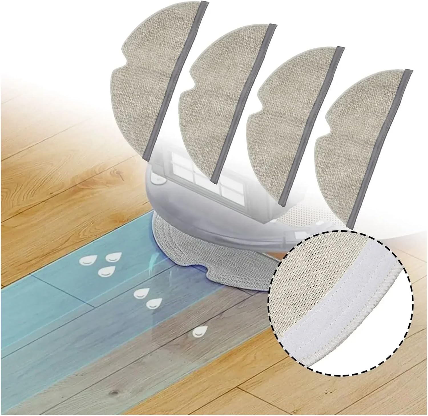 4pcs Mop Pad for Roborock Q8 MAX MAX Plus Replacement