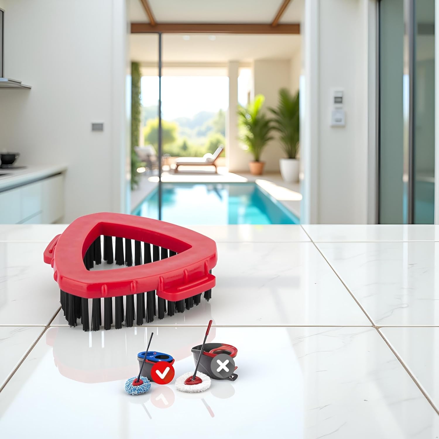 Tustao Spin Mop Replacement Head Base Scrub Brush for 2 Tank System