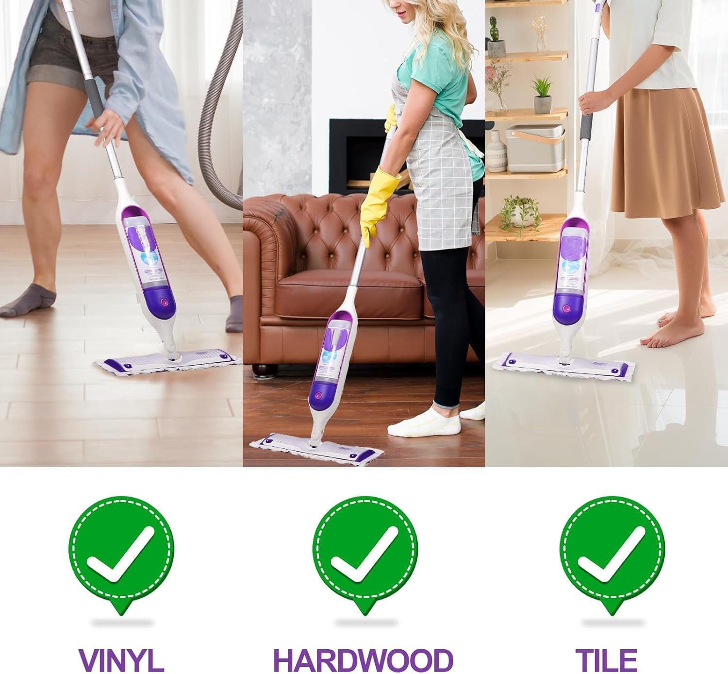 PROXO Replacement Mop Pad Refills - Heavy Duty Wet Mopping Cloths