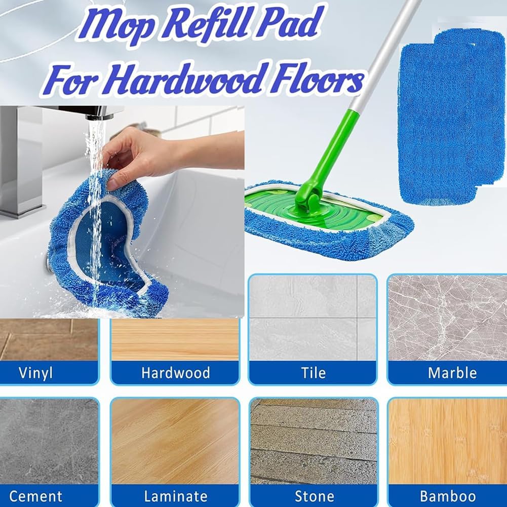 10 Pack Reusable Microfiber Mop Pads - Swiffer Compatible