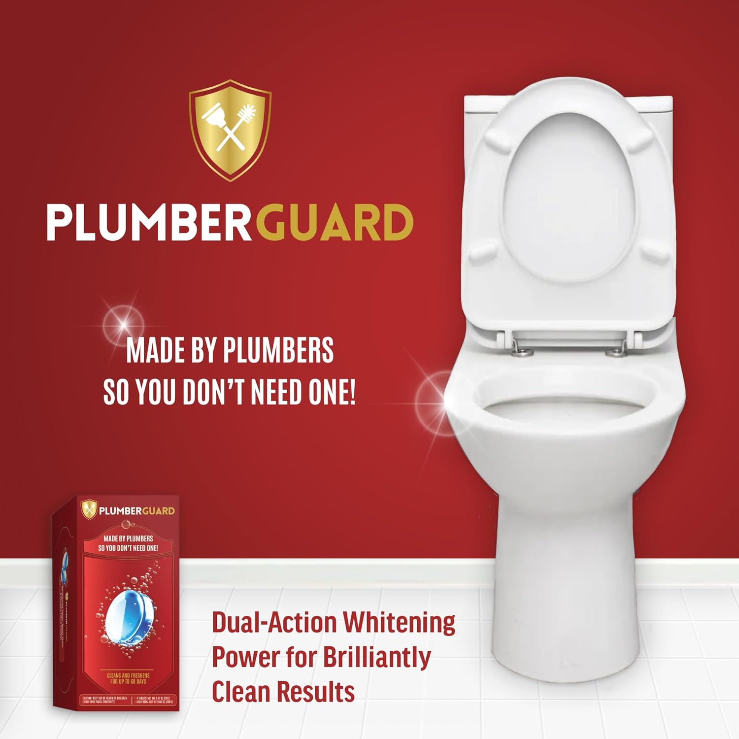 PlumberGuard Toilet Tablets 4 Pack - Chlorine Free