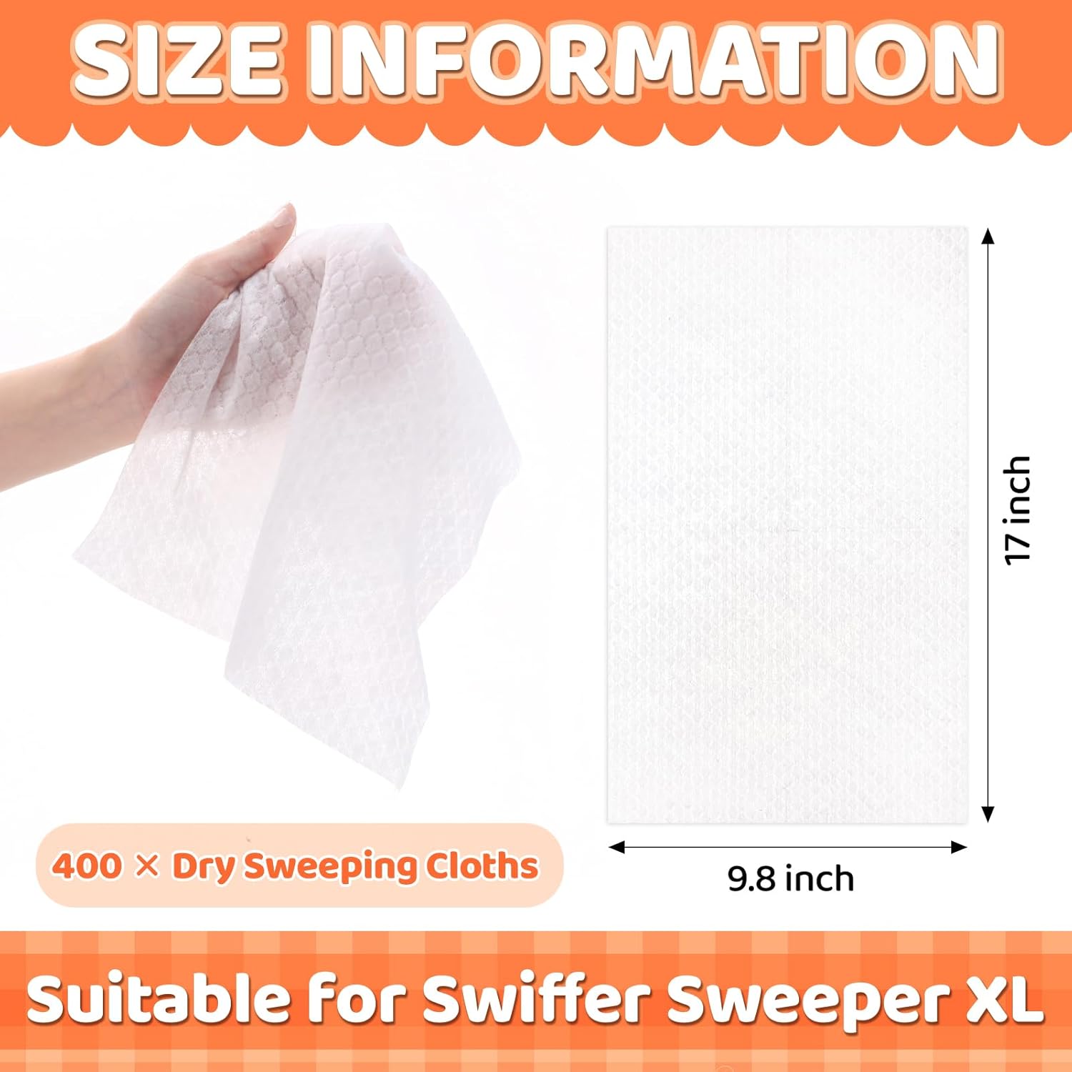 Maxcheck 400 Count X Large Dry Mop Refills 17 x 98