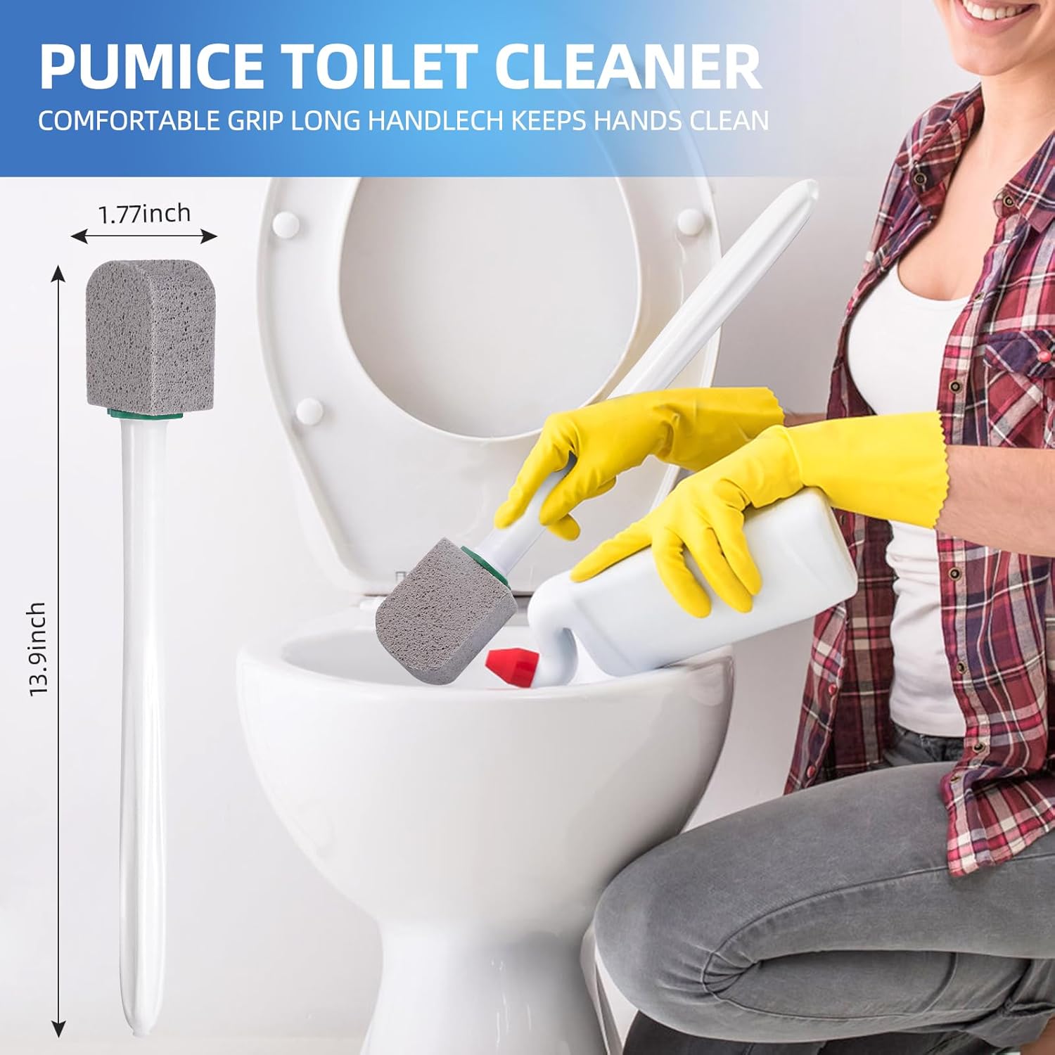 Pumice Stone Toilet Cleaner with Long Handle