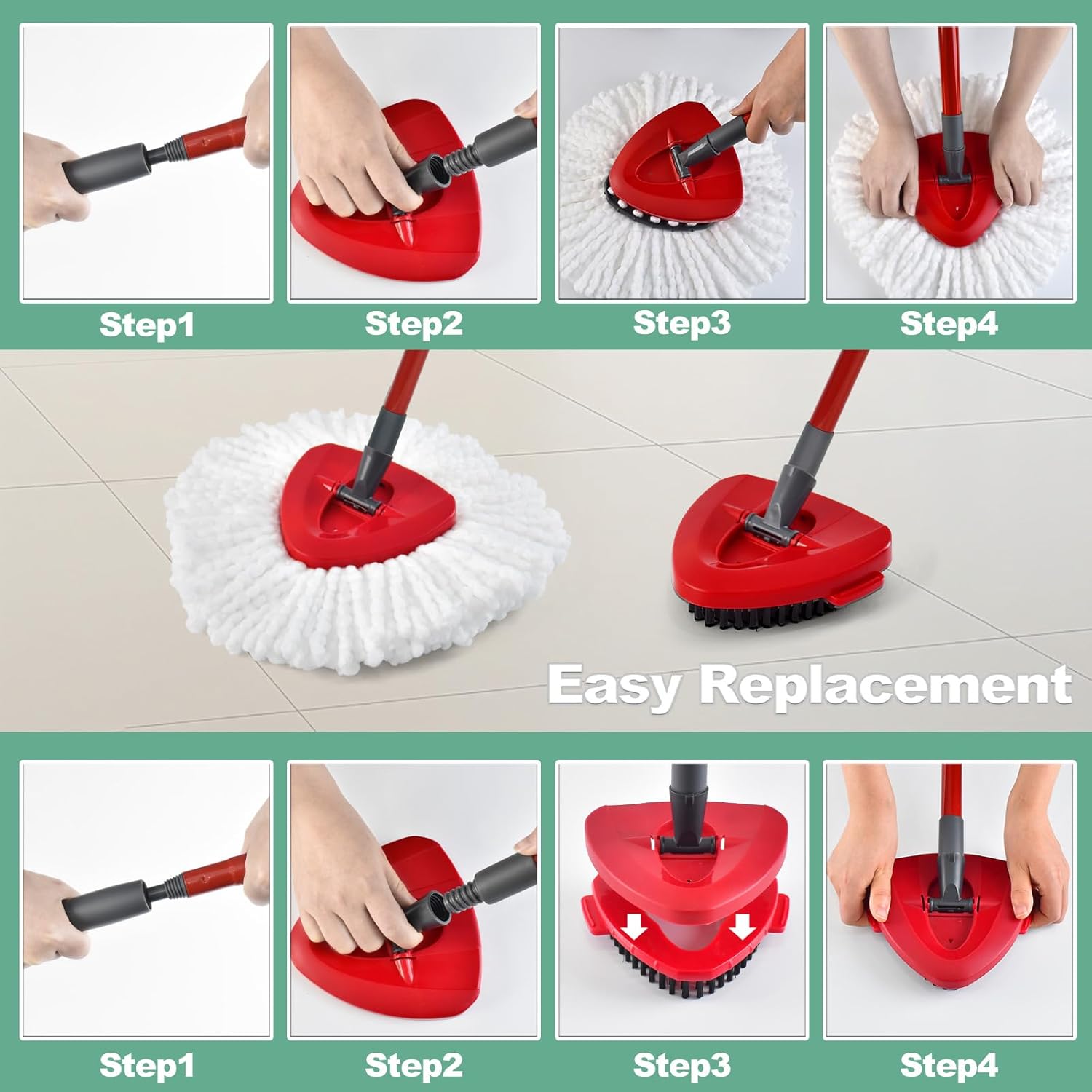 Uoiispet Mop Head Refills for O-Cedar 1-Slot System