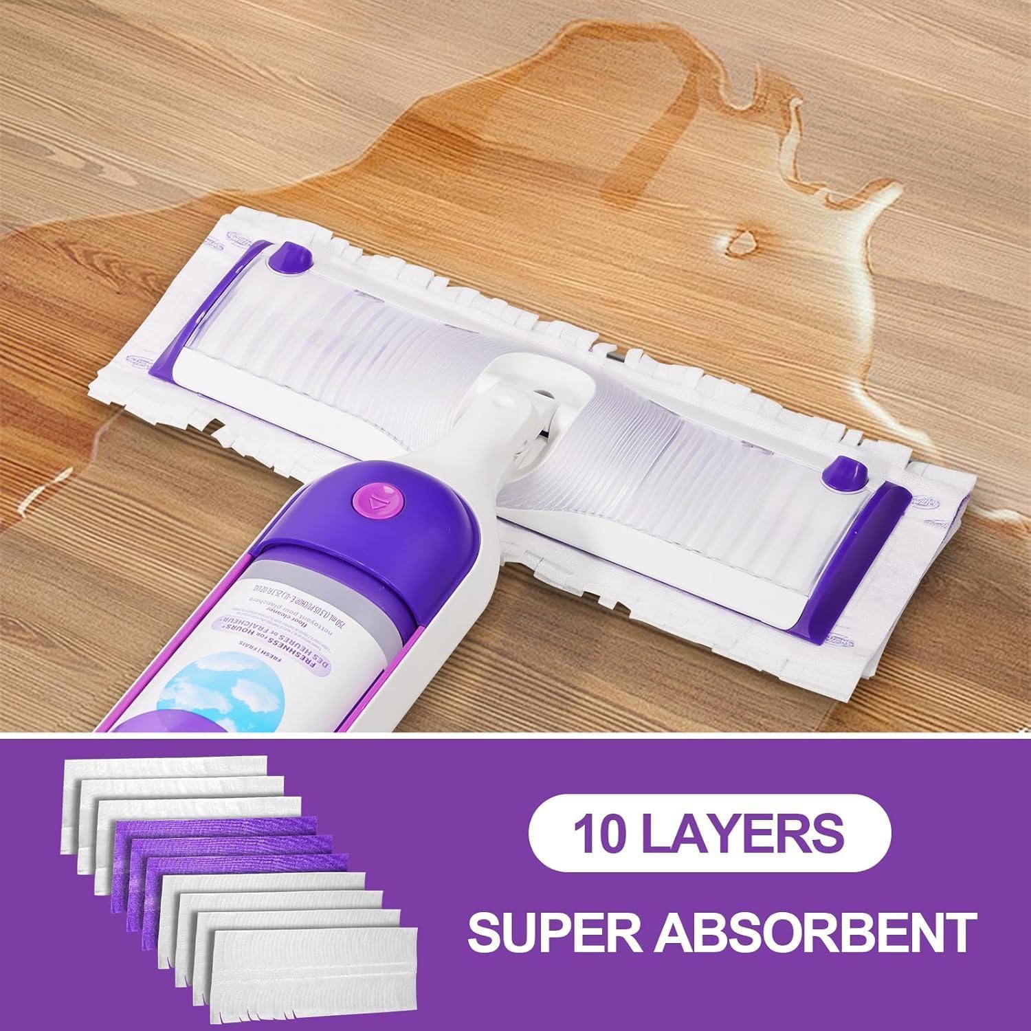 PROXO Replacement Mop Pad Refills - Heavy Duty Wet Mopping Cloths
