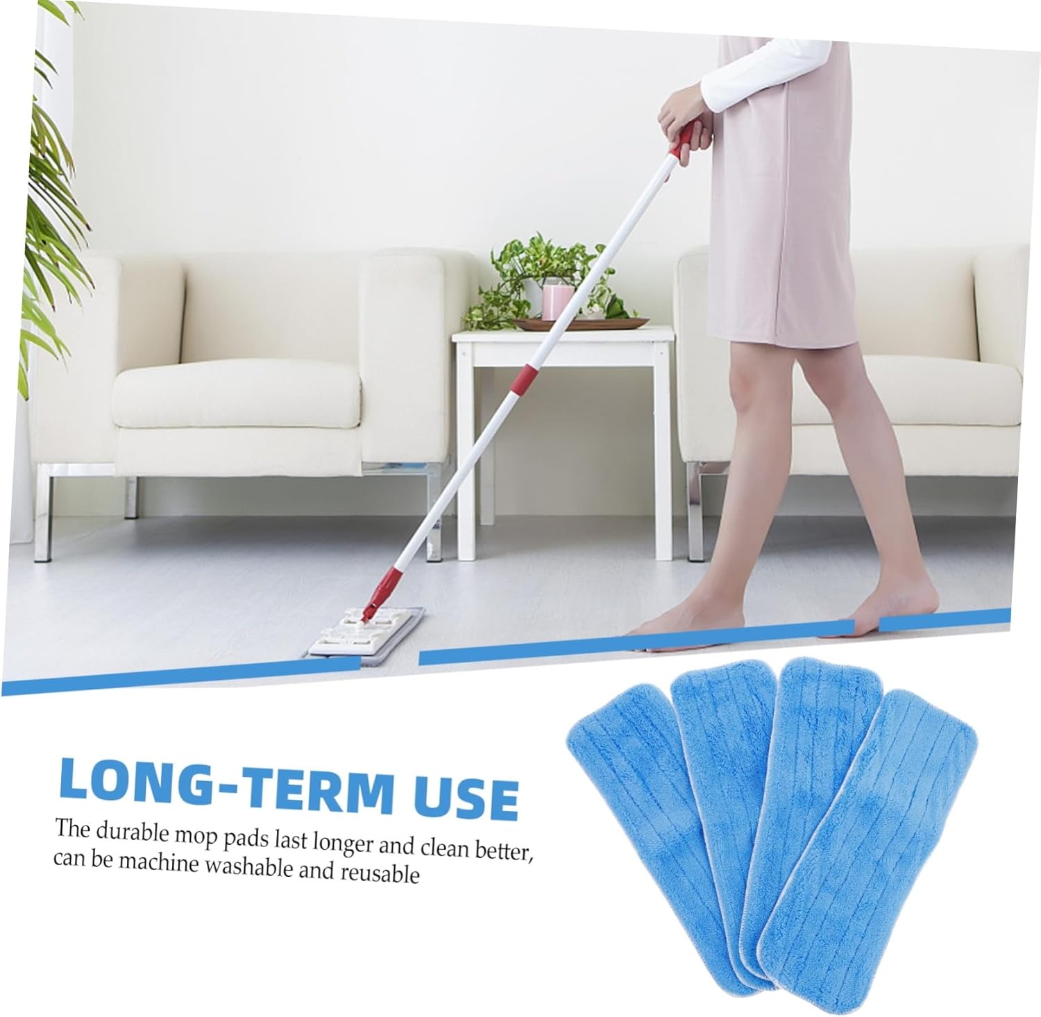 8pcs Reusable Mop Pads for Hardwood and Laminate Floors