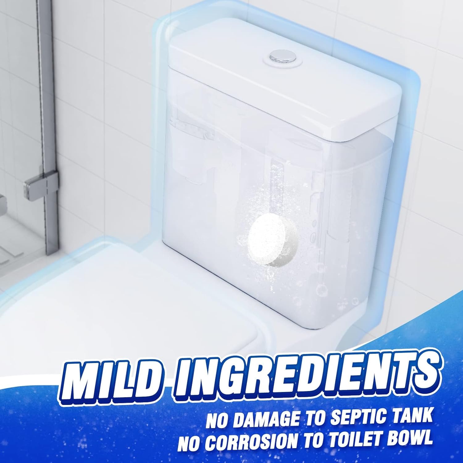Vacplus Toilet Bowl Cleaners - 12 Pack Bleach Tablets Automatic Descaling and Deodorizing