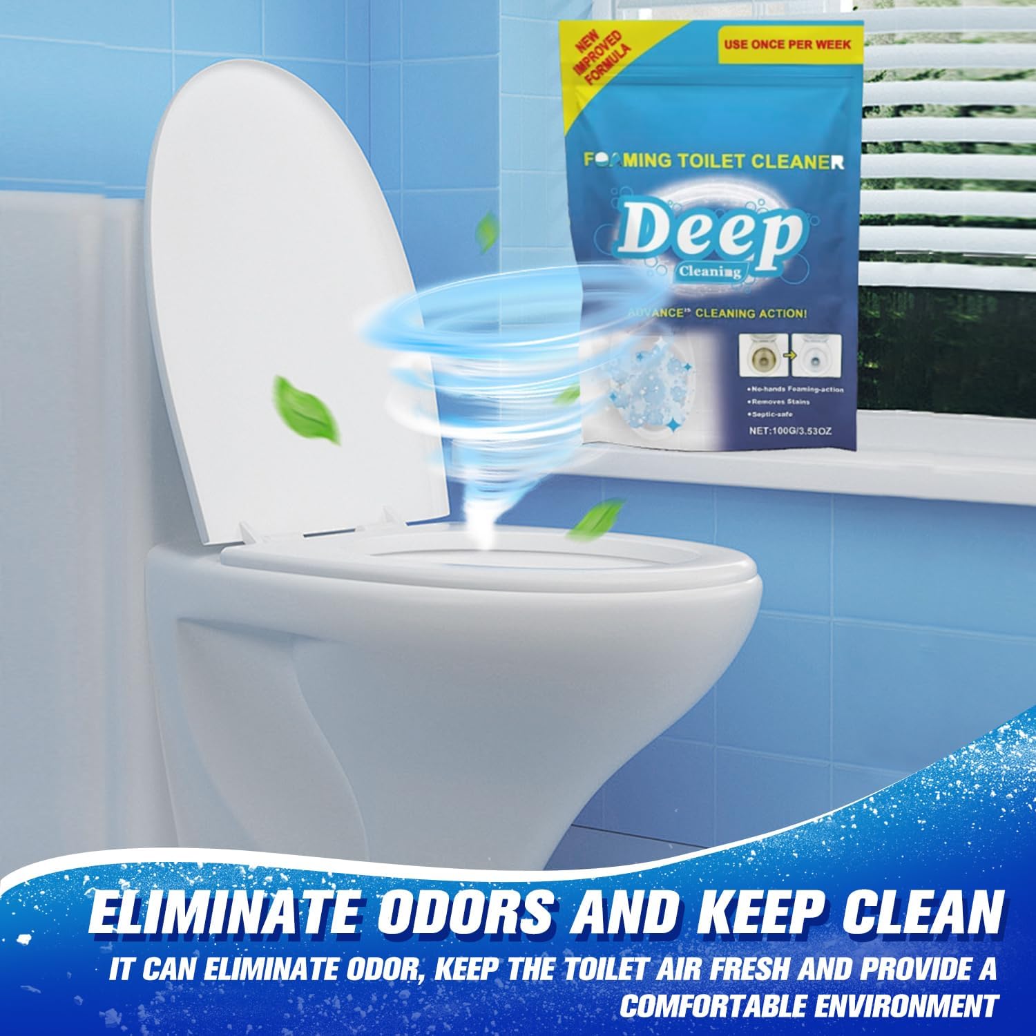 Iaolose 2PCS Toilet Cleaner with Deep Cleaning Powder