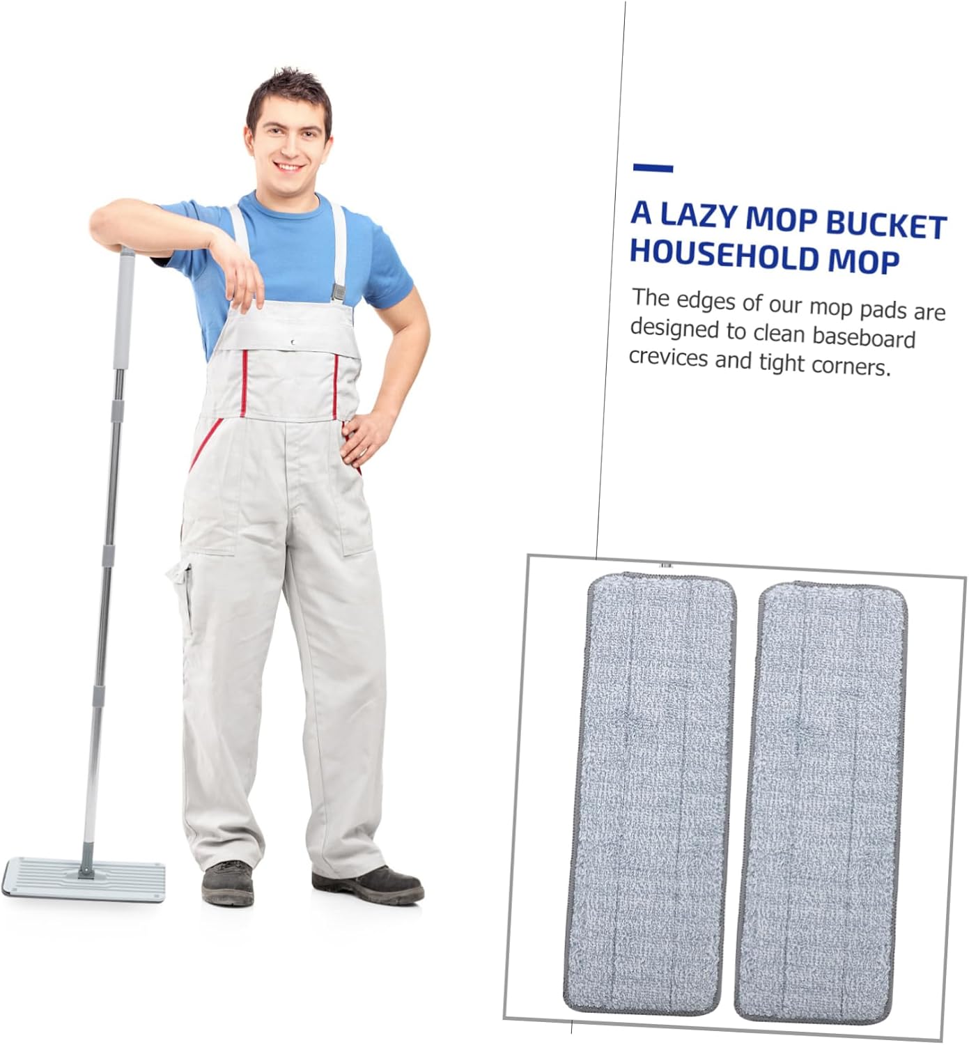 2pcs Replacement Mop Pads for Hardwood Tile Marble