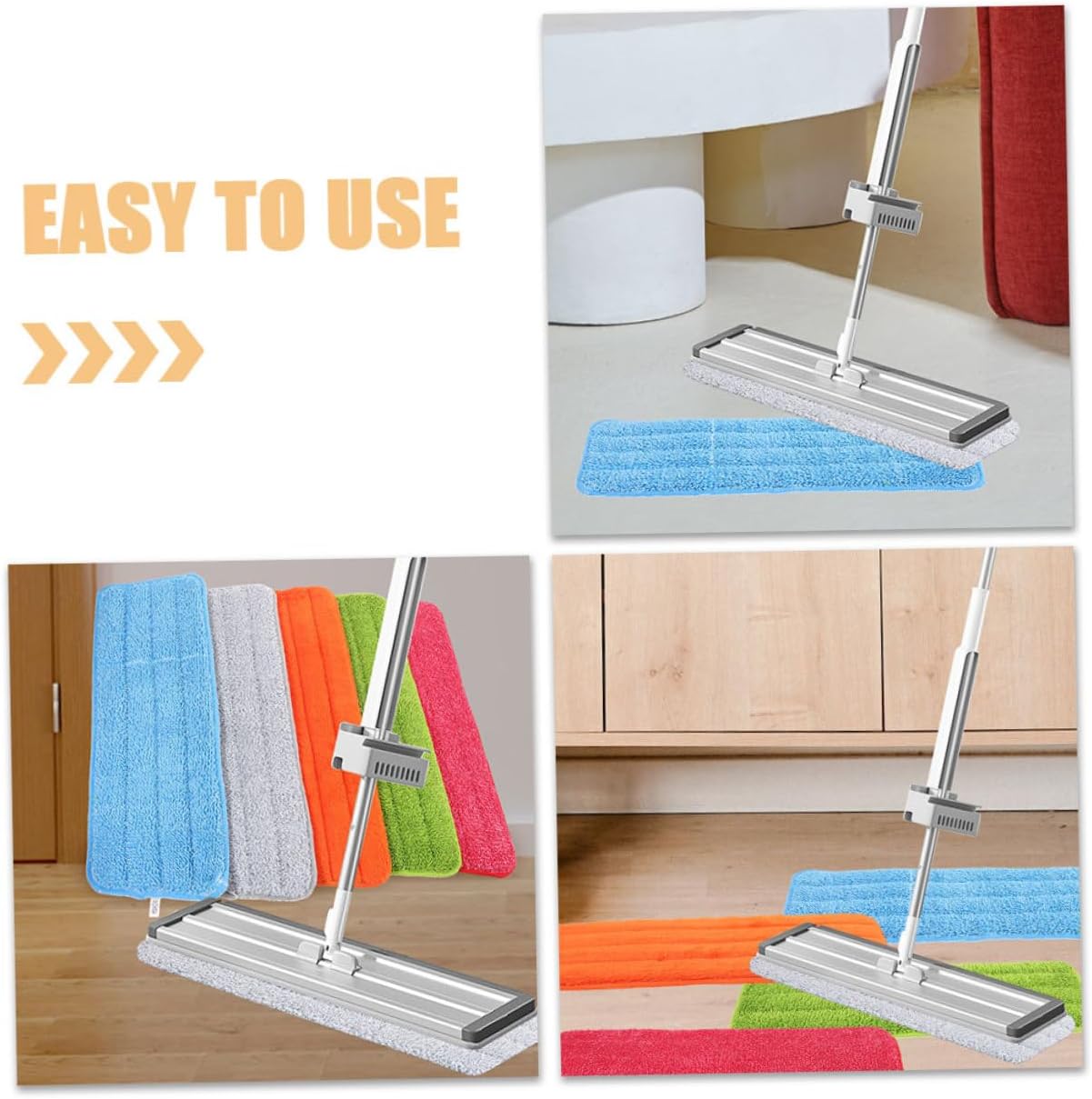 4Pcs Flat Mop Replacement Pads for Hardwood Floors 1