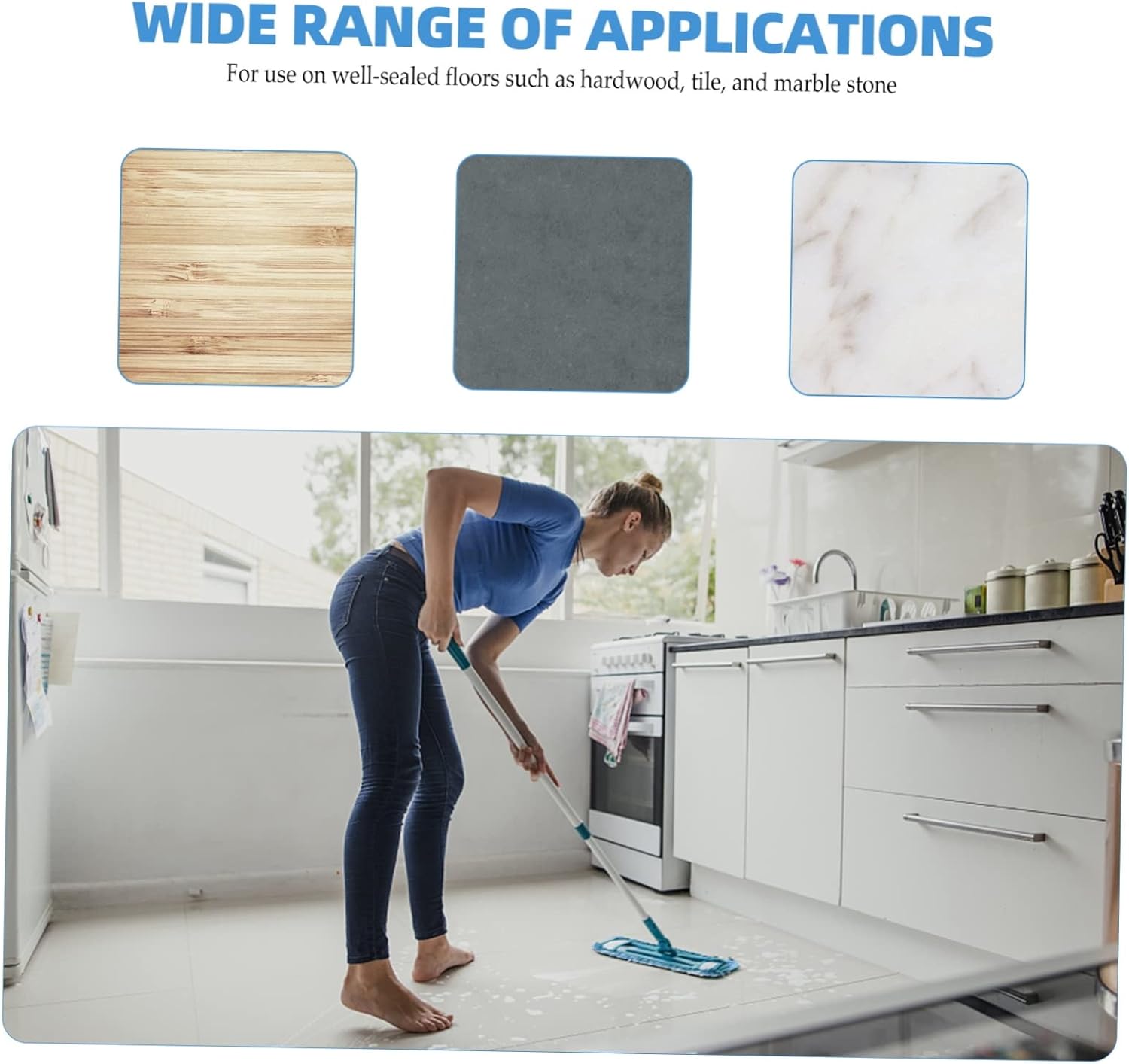 4pcs Reusable Washable Mop Pads for Hard Floors