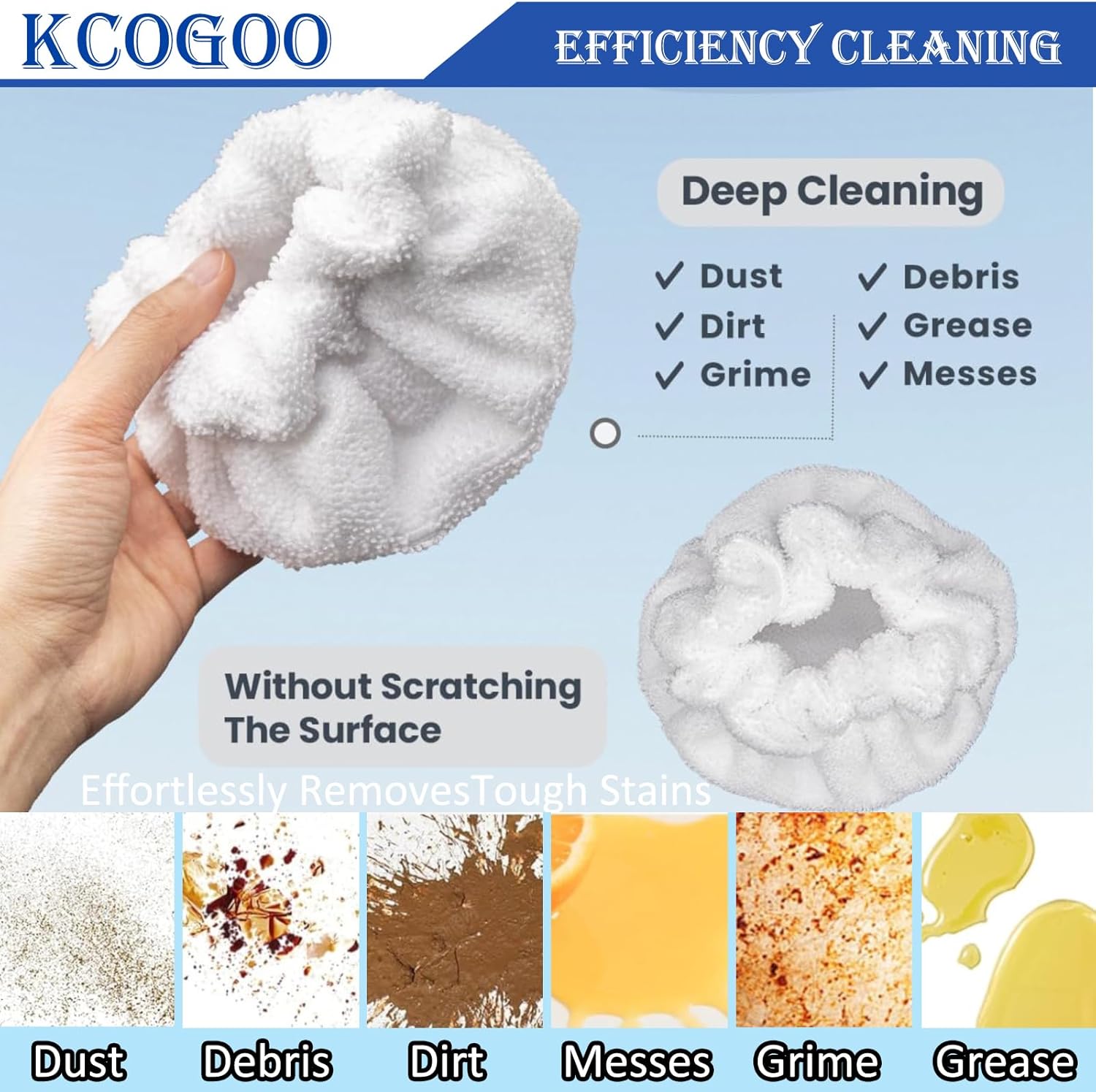 Small Microfiber Triangular Bonnet for Dupray Steam Mop - 8 Pack